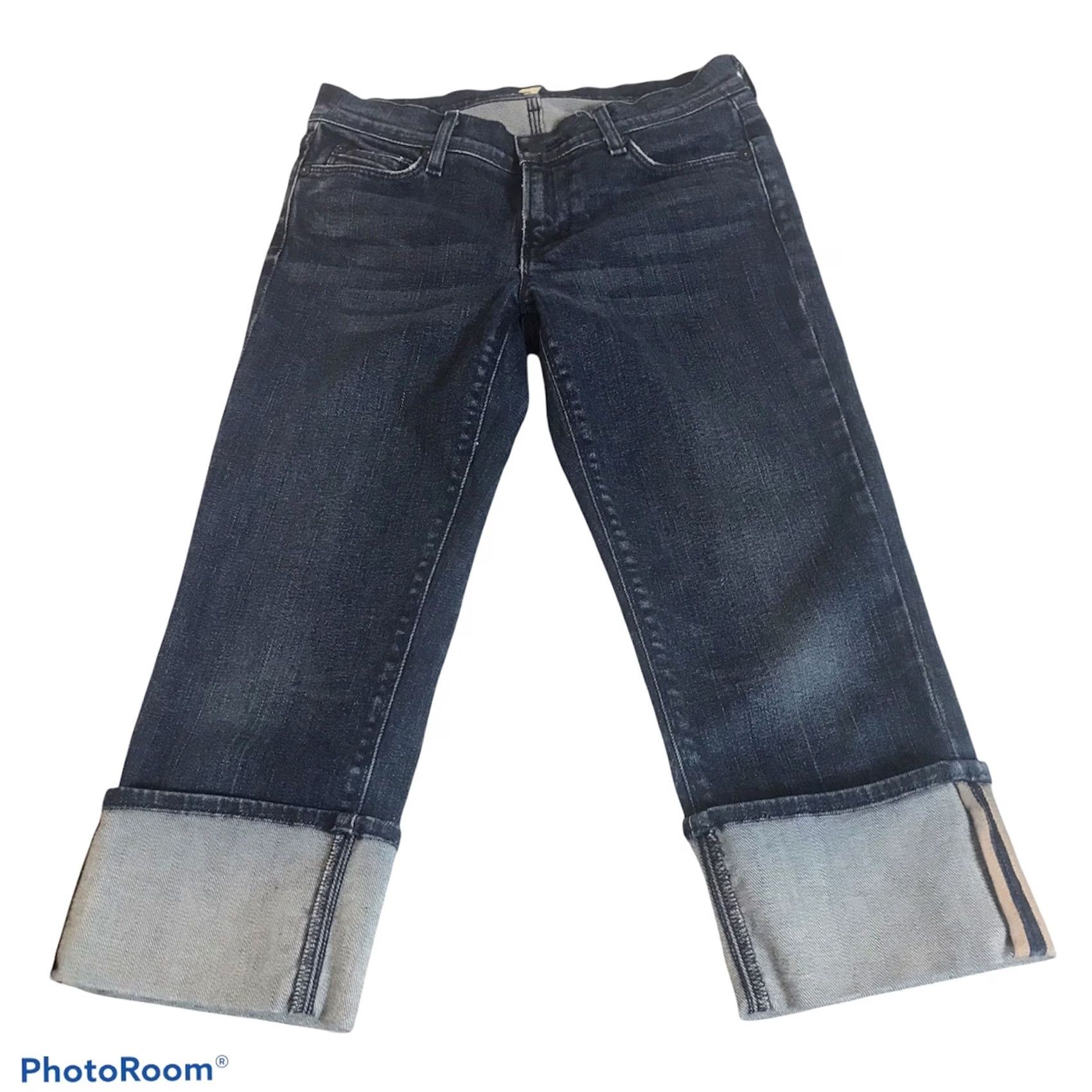 7 For All Mankind VINTAGE? 7 For All Mankind Jeans Mia Crop Womens 27 Distressed Embroidered Blue USA Crop Cuffed 20in Inseam Slim Stretch Belt Loops 5-Pocket Denim Size 27" / US 4 / IT 40 - 7 Thumbnail