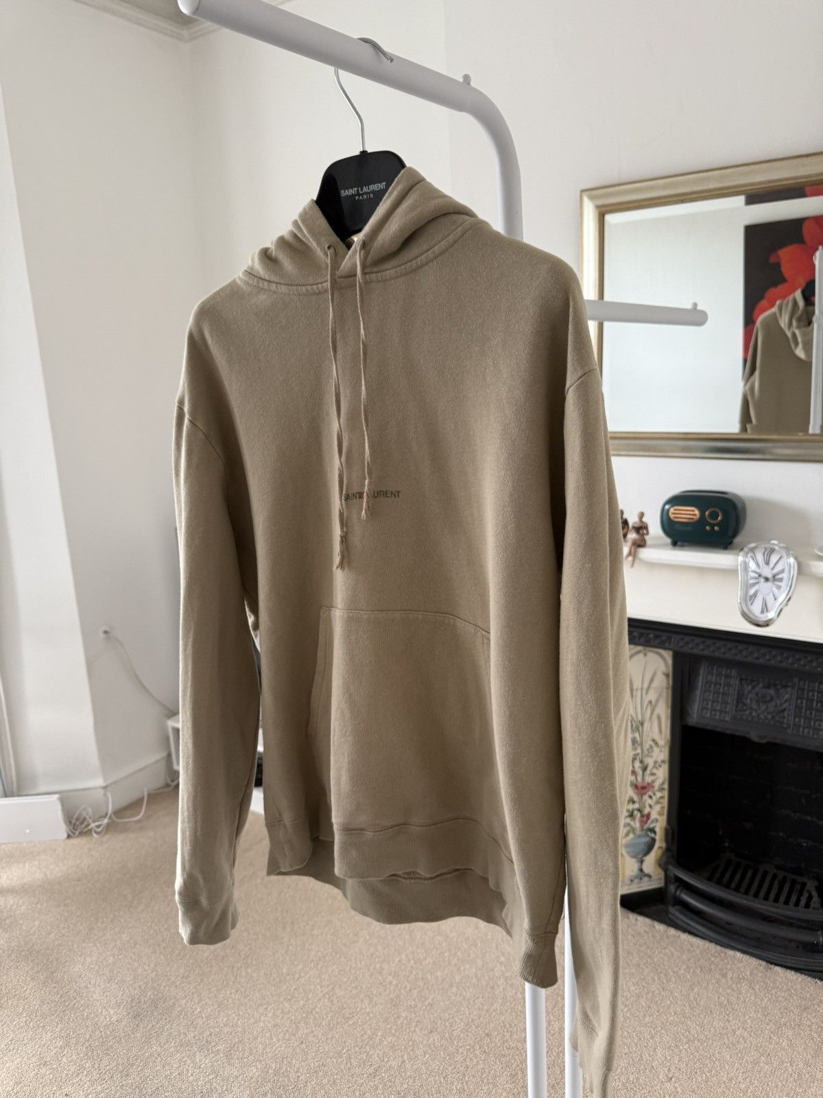 Saint Laurent Paris Saint Laurent Rive Gauche Hoodie Beige Size US L / EU 52-54 / 3 - 3 Thumbnail