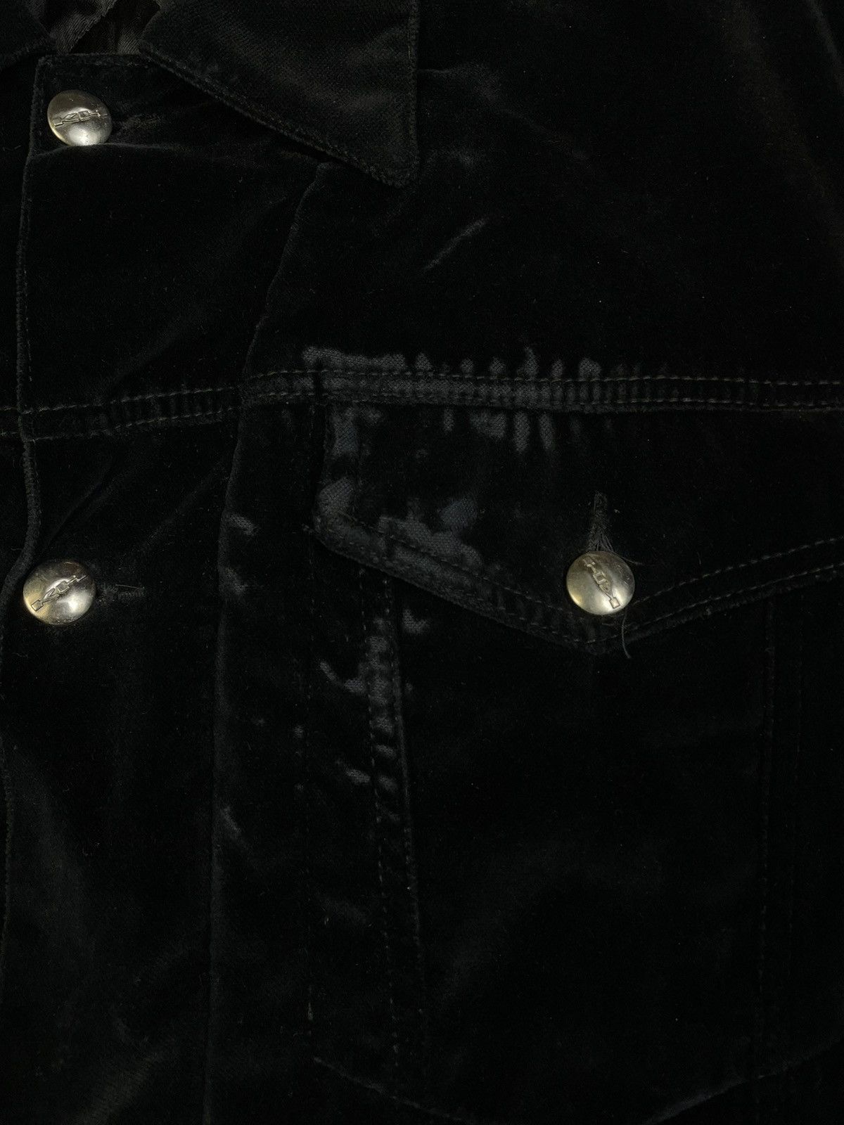 Katharine Hamnett London 1980s Velour Padded Trucker Jacket Size US M / EU 48-50 / 2 - 10 Thumbnail