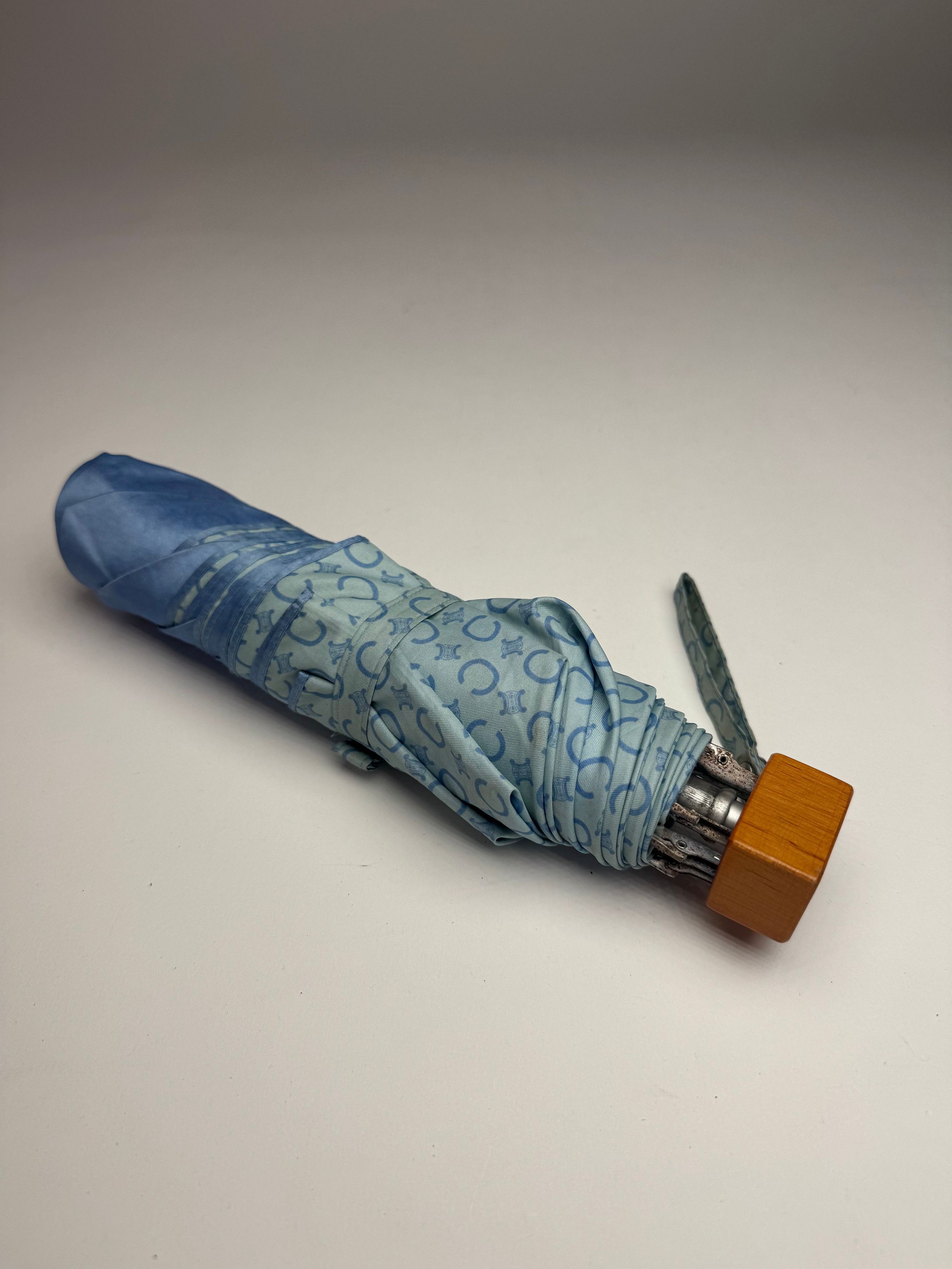 Celine Vintage Paris Monogram Polyester Umbrella Blue Size ONE SIZE - 1 Thumbnail