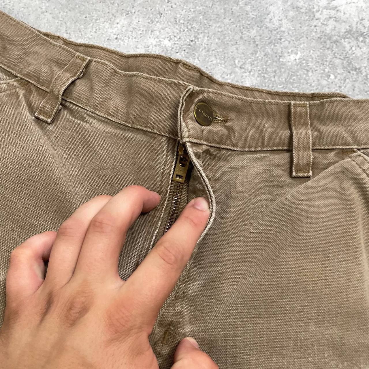 Carhartt Carhartt Carpenter Work Trashed Pants Brown W32 L28.5 Size US 32 / EU 48 - 12 Thumbnail