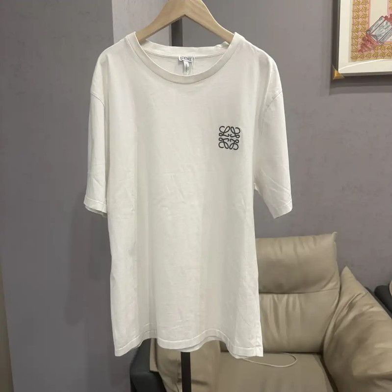 Loewe Loewe White Cotton T-Shirt for Women 0089 Size L / US 10 / IT 46 - 1 Thumbnail