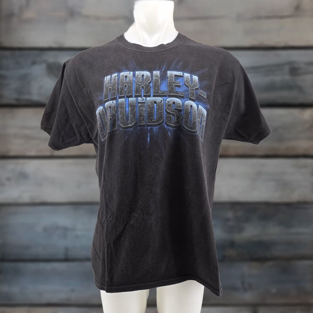 Harley Davidson VINTAGE Harley-Davidson Shirt Mens Large Black Distressed Bert's Black Widow Port Charlotte FL Size US L / EU 52-54 / 3 - 1 Thumbnail