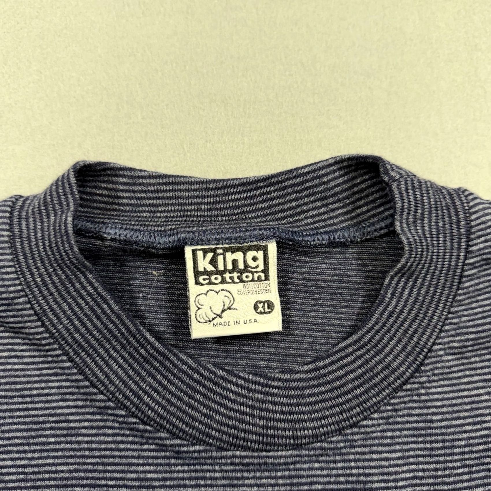 Vintage King Cotton Shirt Mens XL Blue Striped F-22 Raptor Aircraft Graphic Tee Military Size US XL / EU 56 / 4 - 3 Thumbnail
