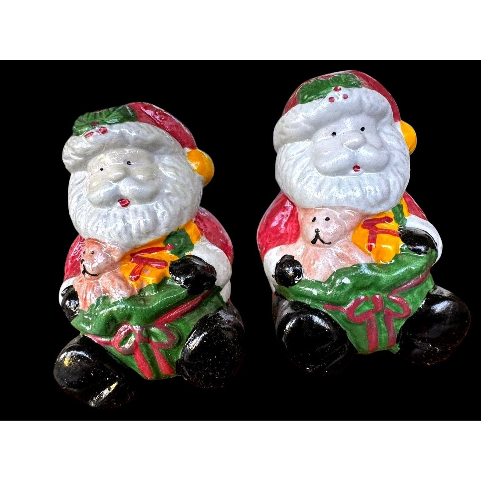 Handmade × Vintage Santa Claus Salt Pepper Shakers Christmas Bear New in Box Vi Size ONE SIZE - 8 Thumbnail