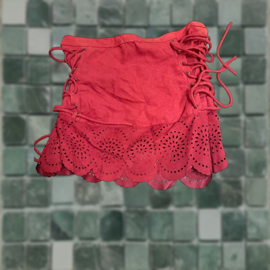 Doublet Double Zero Blouse Womens M Top Strapless Lace Up Sides Red Sleeveless Round Neck Casual Party/Cocktail Travel Regular Medium M Women Mens? Size M / US 6-8 / IT 42-44 - 1 Thumbnail