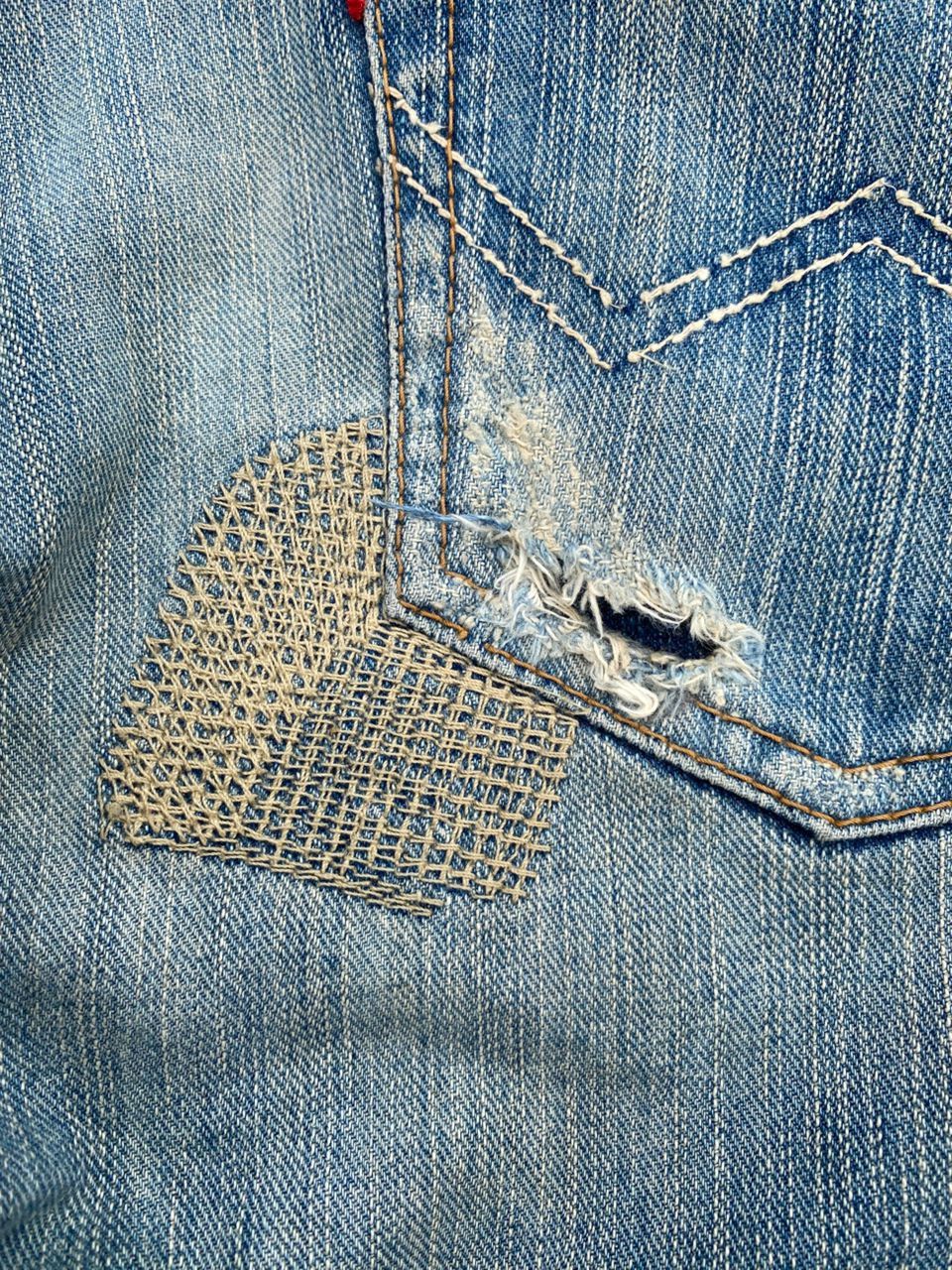 Edwin VINTAGE EDWIN EXCLUSIVE VINTAGE PATCHWORK DISTRESSED DENIM Size US 31 - 9 Thumbnail