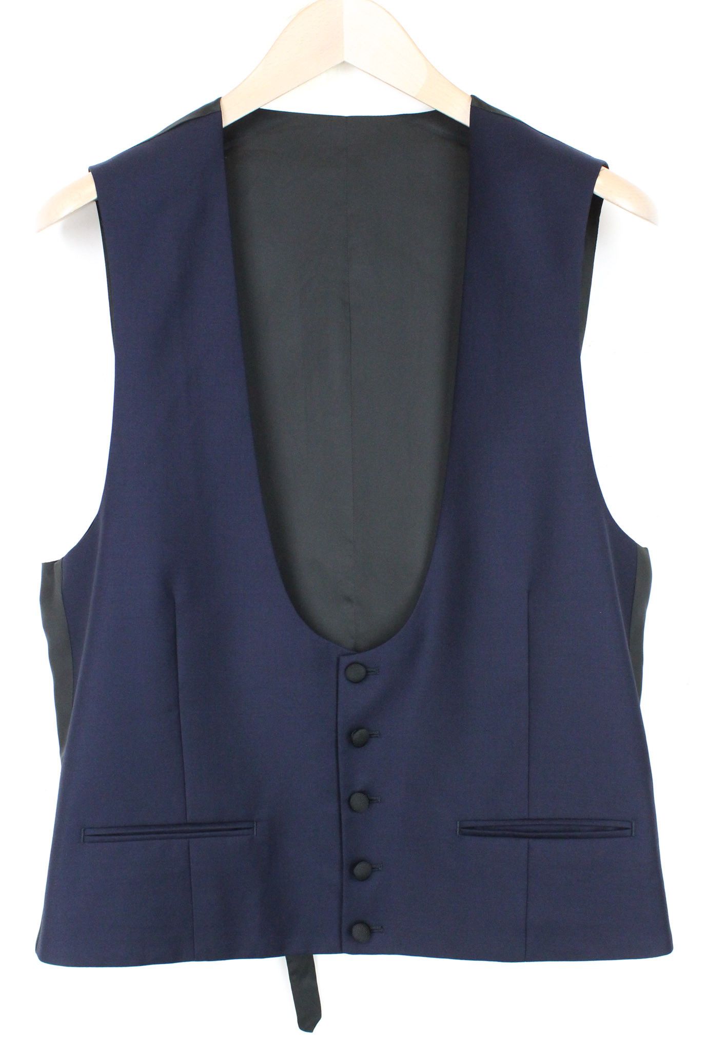 Suitsupply LAZIO UK42R Blue Wool S130 3 Piece Suit 67636 Size 42R - 7 Thumbnail