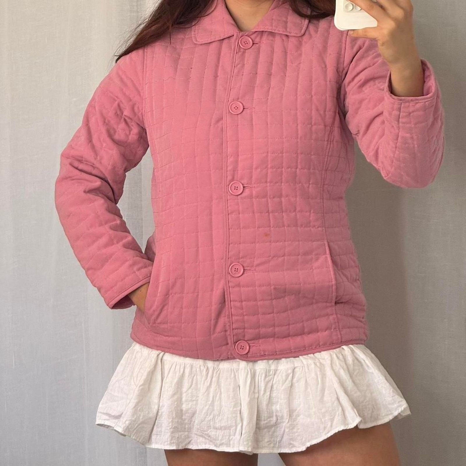 Vintage ✿ y2k pink quilted jacket dollhouse ✿ Size L / US 10 / IT 46 - 2 Thumbnail