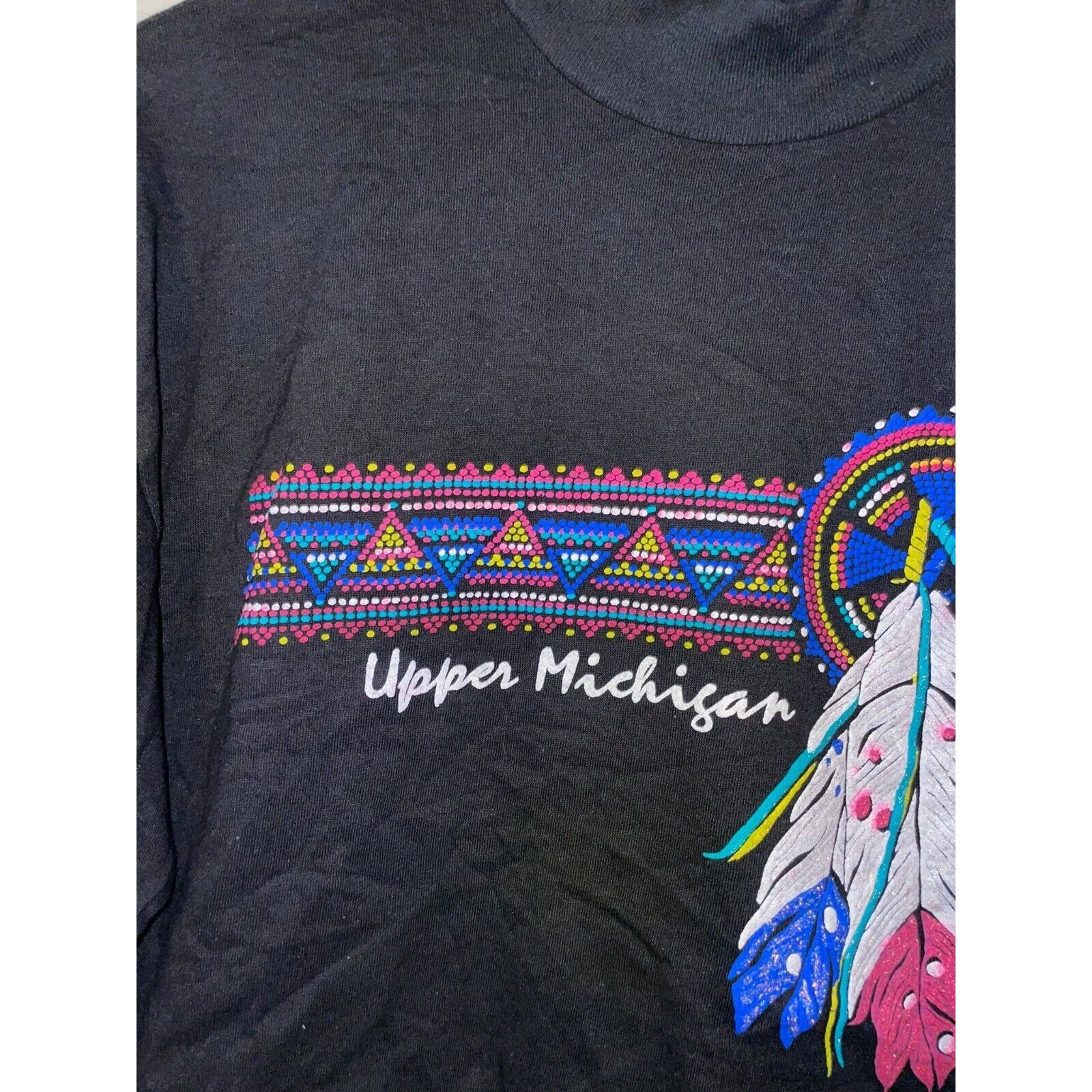 Vintage Womens Vintage Upper Michigan Shirt Tee Top Crop 90s Size L / US 10 / IT 46 - 3 Thumbnail