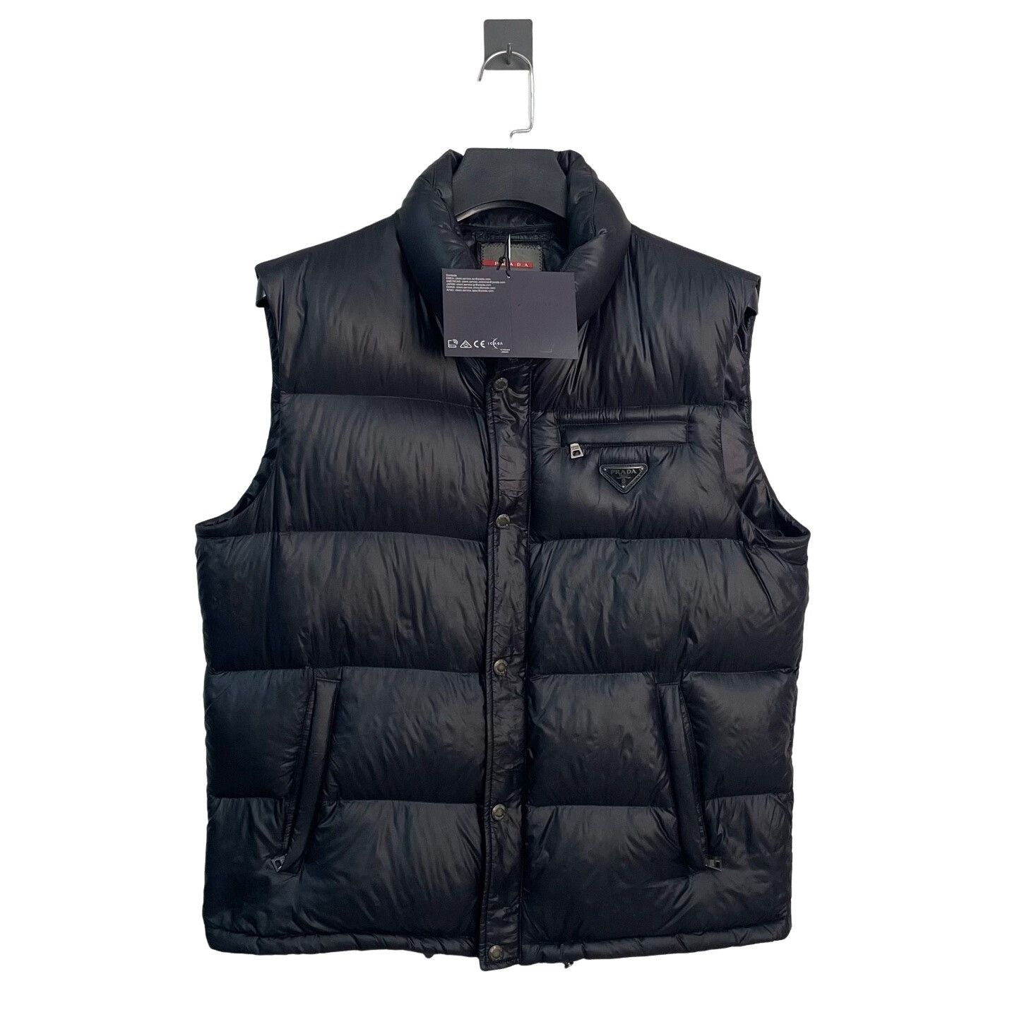 Prada Prada Down Vest Wmns Gilet Black Size 42 Art.280422 Hooded