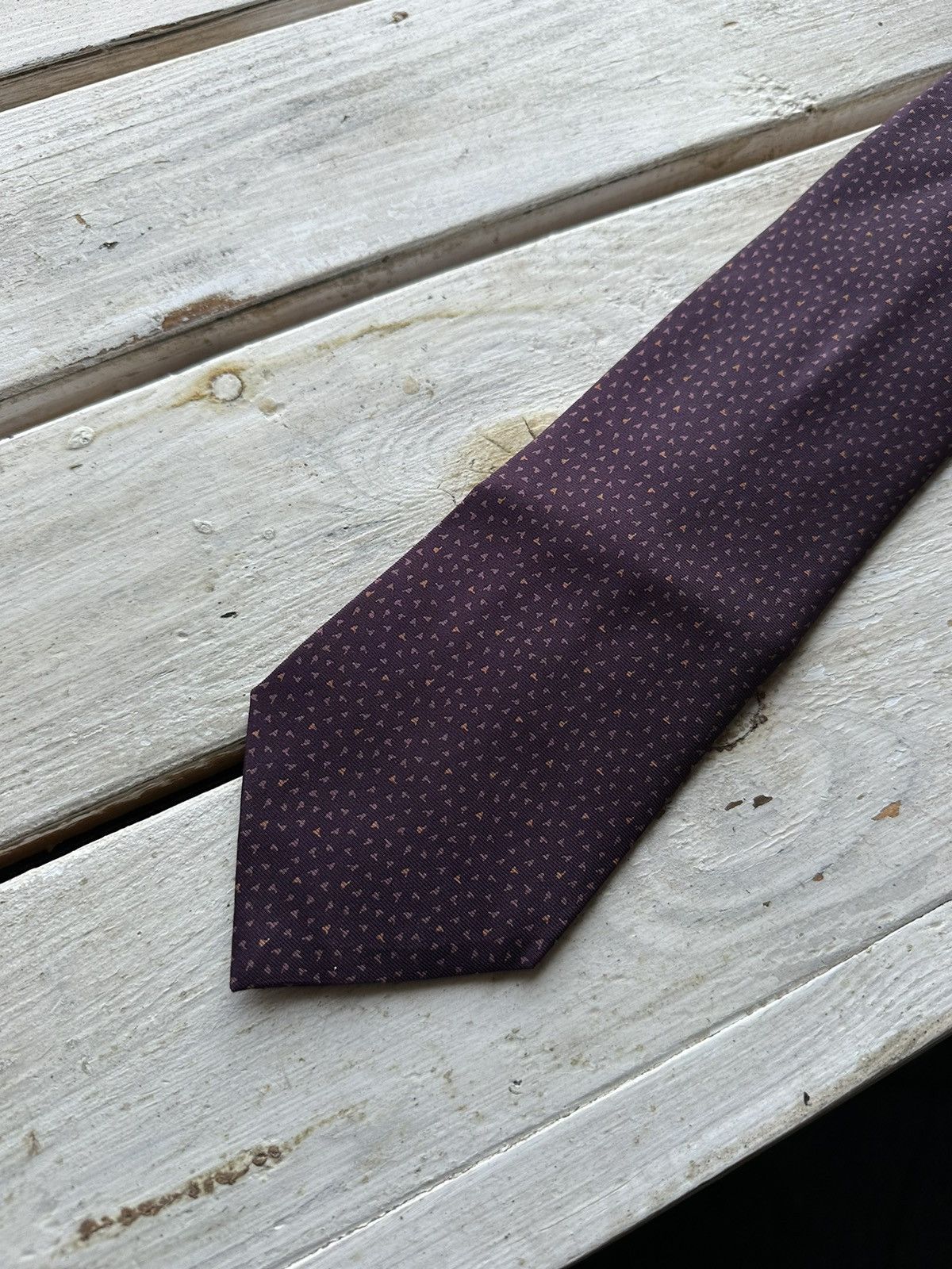 Bvlgari × Designer × Vintage 🚨Vintage Bvlgari VINTAGE Burgundy Bulgari Neck tie Pure Silk Size ONE SIZE - 10 Thumbnail