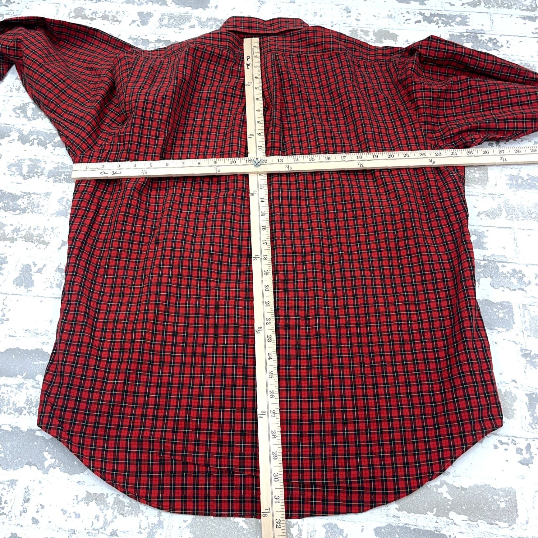 Ralph Lauren Ralph Lauren Shirt Men Button Up Plaid 16 34 Green Red Casual Classic Cotton Long Sleeve Size US L / EU 52-54 / 3 - 6 Thumbnail