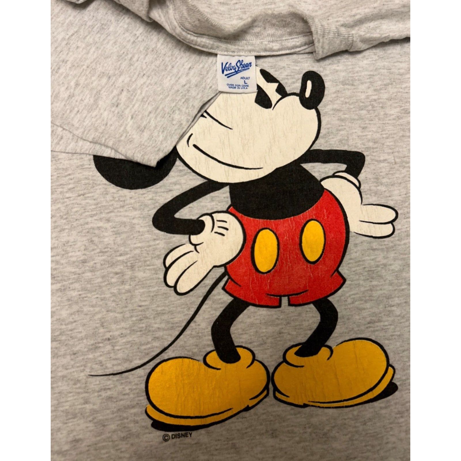 Disney VINTAGE 90s Disney Mickey Mouse Cartoon Classic Logo VTG Shirt Mens L Gray Short Sleeve T-Shirt Size US L / EU 52-54 / 3 - 2 Thumbnail