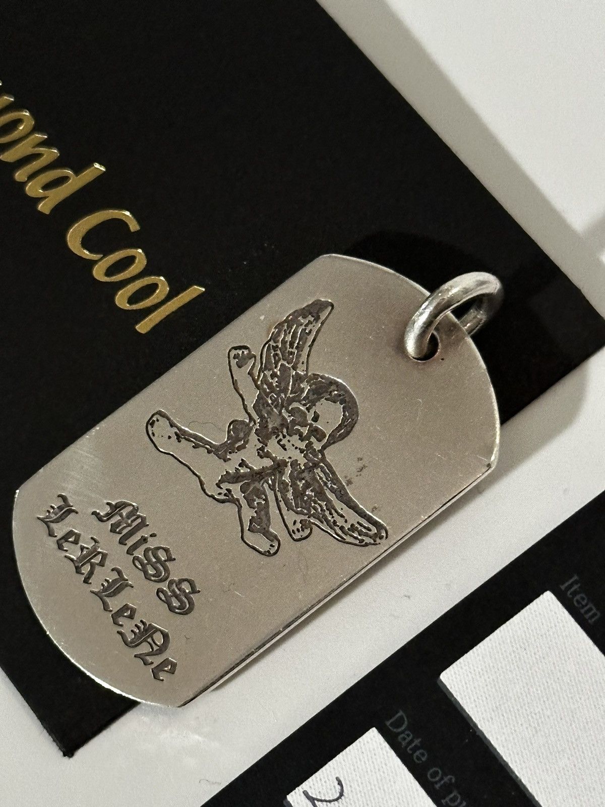 image of Chrome Hearts Foti Miss Lerlene Dogtag Pendant in Silver, Men's
