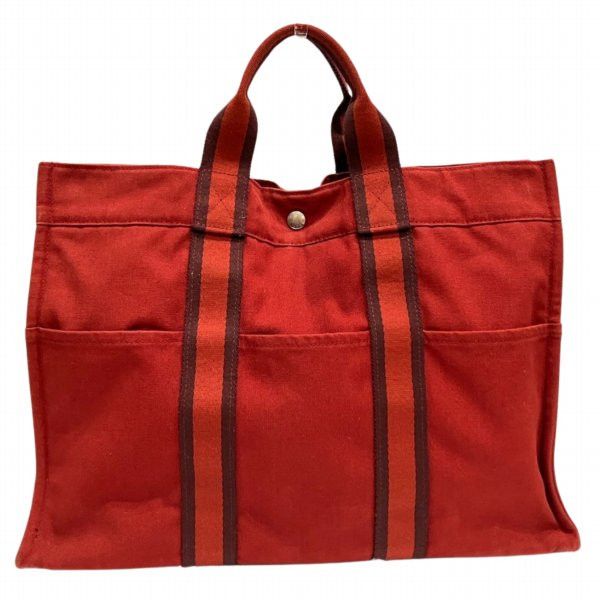 Hermes Hermes Herbag Canvas Tote Bag Canvas Tote Bag in Red, Men's