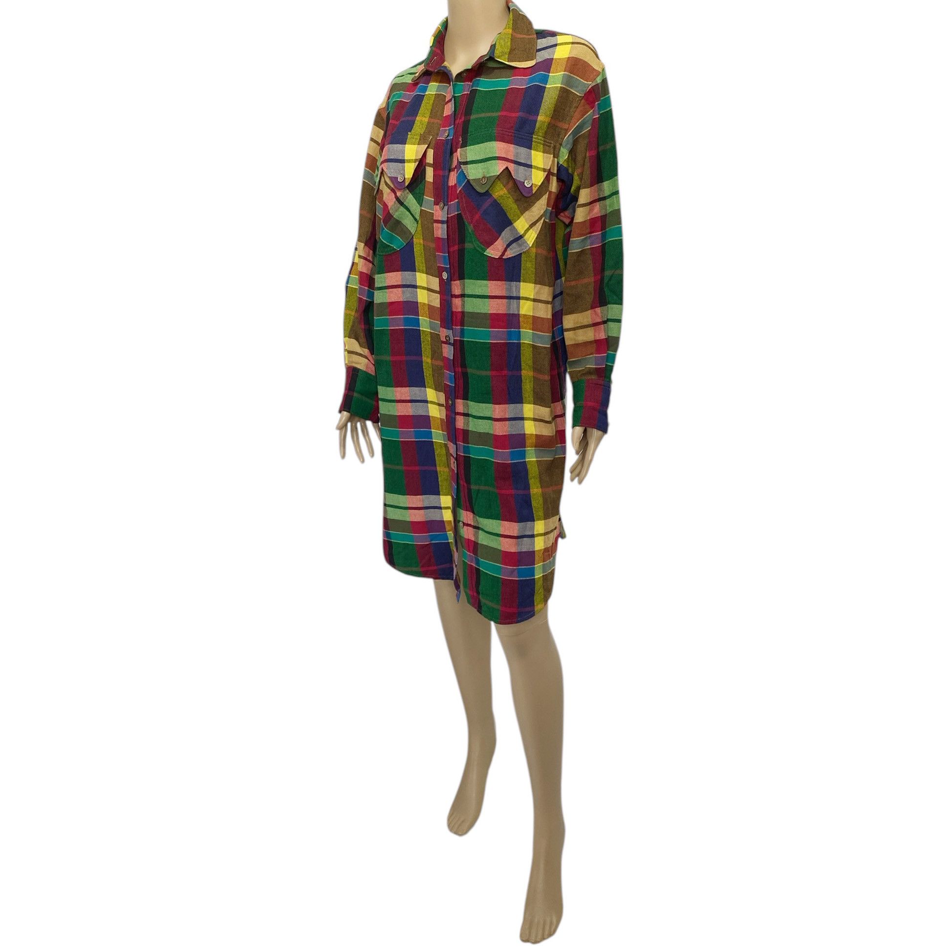 Tsumori Chisato Multicolor Plaid Button Down Shirt Dress Size M / US 6-8 / IT 42-44 - 4 Thumbnail