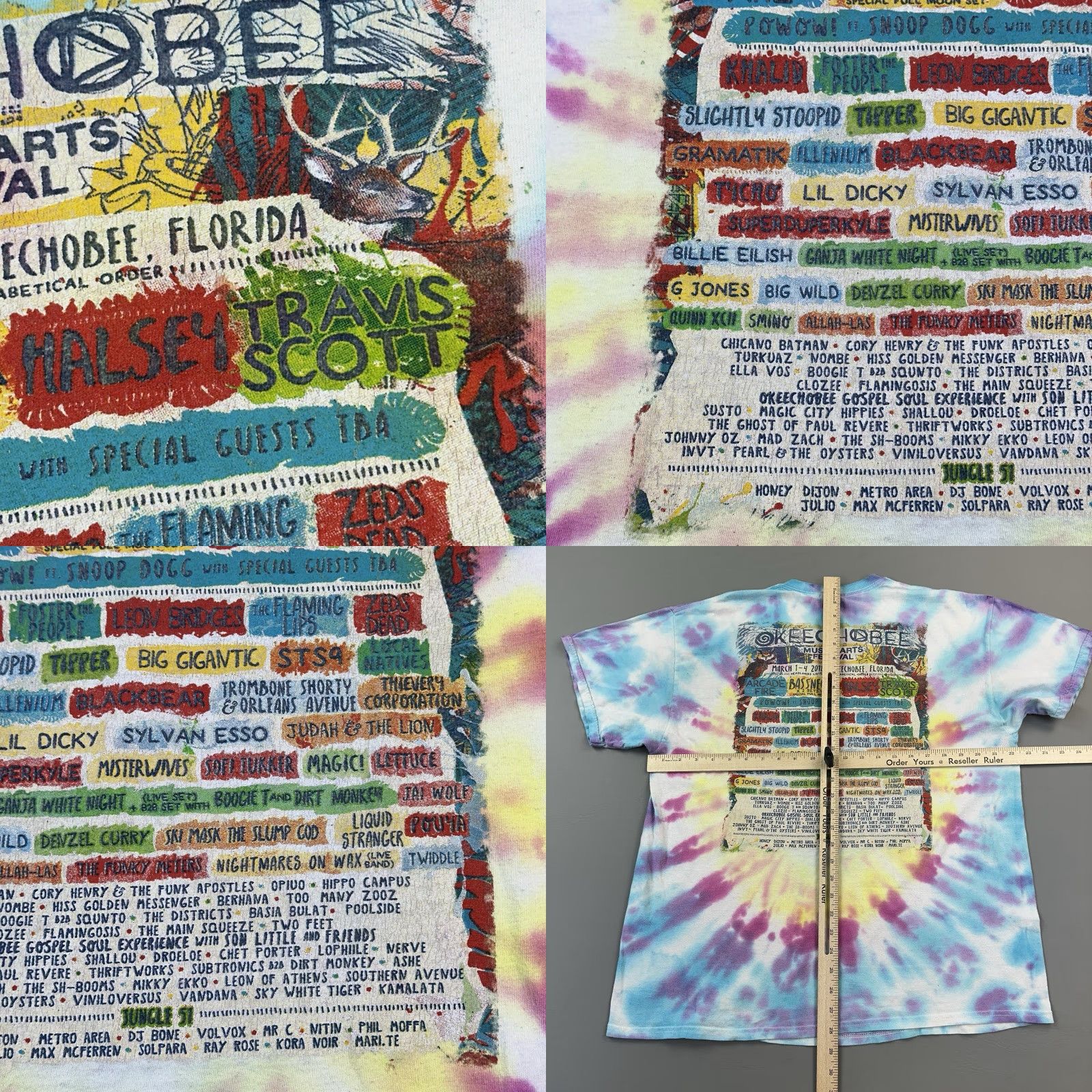 Gildan Okeechobee Music Festival Shirt Mens Large Tie Dye 2018 Line Up Travis Scott Size US L / EU 52-54 / 3 - 8 Thumbnail