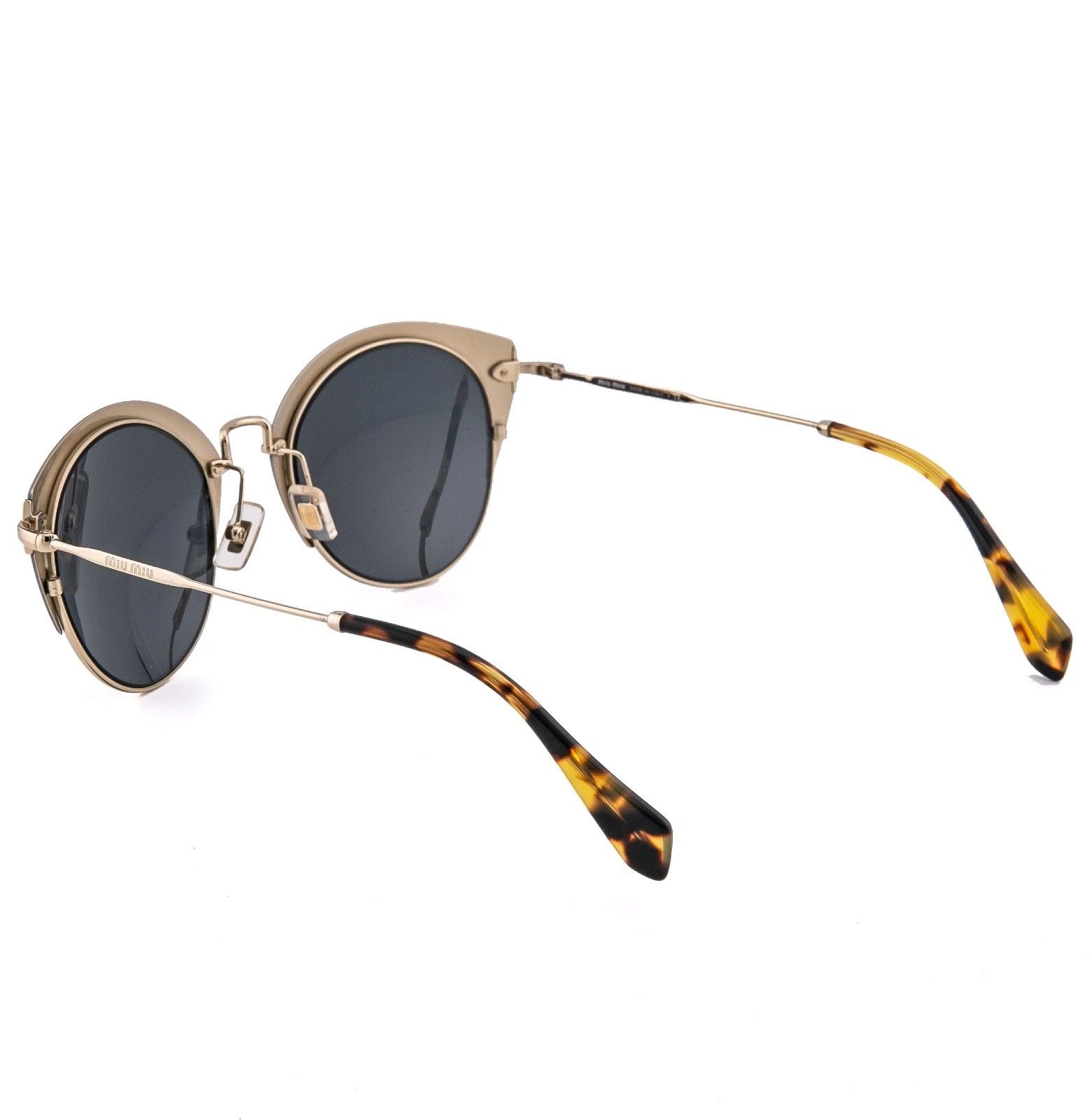 Miu Miu MIU MIU MU53RS 53R Round Blue Metal Oval Sunglasses 53RS Size ONE SIZE - 5 Thumbnail