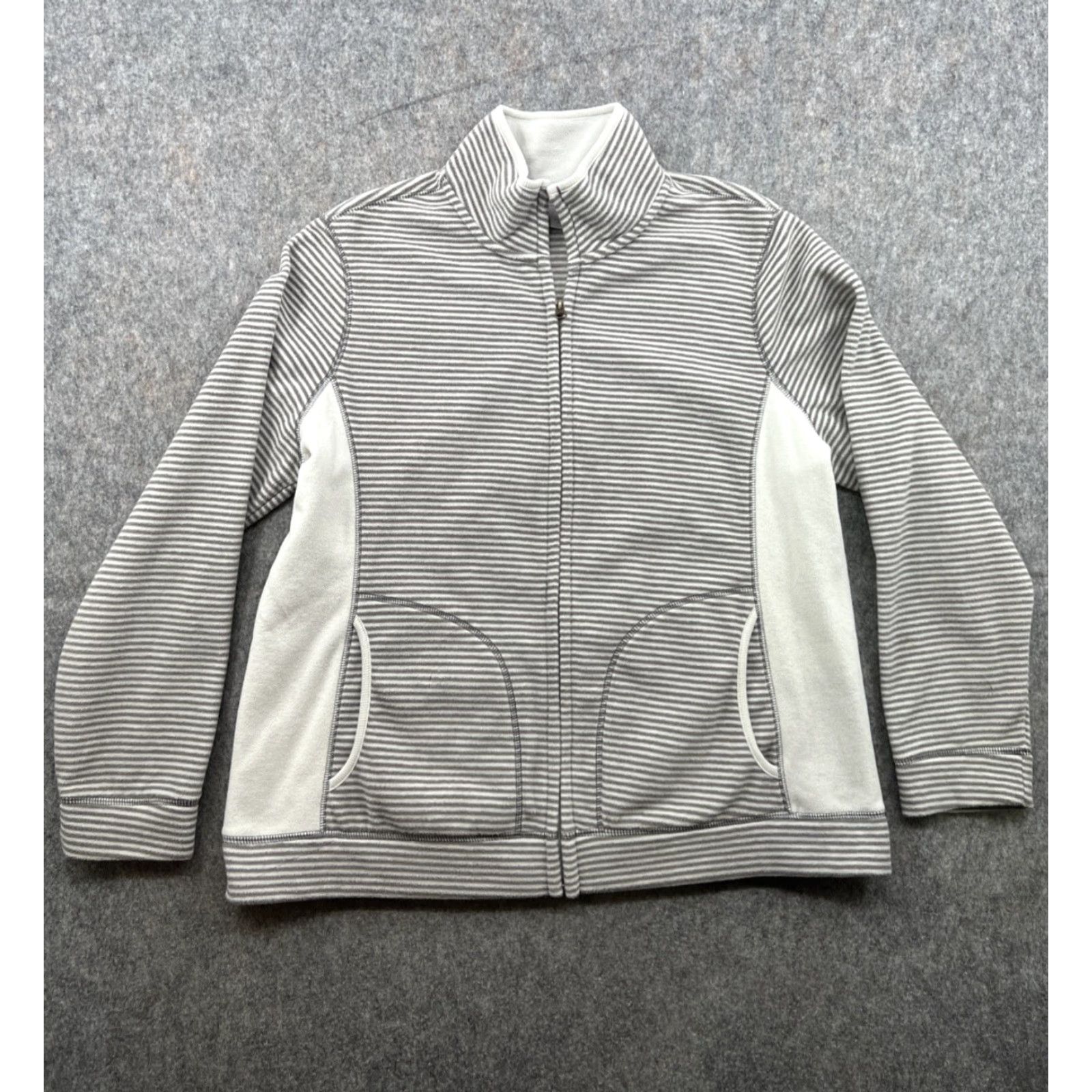 Old Navy Old Navy Jacket Women's Full Zip Fleece Solid Gray Navy XL Regular Size Car Code: City Classic Outdoor Size XL / US 12-14 / IT 48-50 - 2 Thumbnail