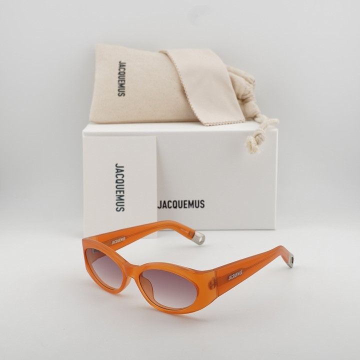 Jacquemus Jacquemus OVALO JAC/4 C10 Sunglasses Amber Cat Eye Frame Size ONE SIZE - 9 Thumbnail