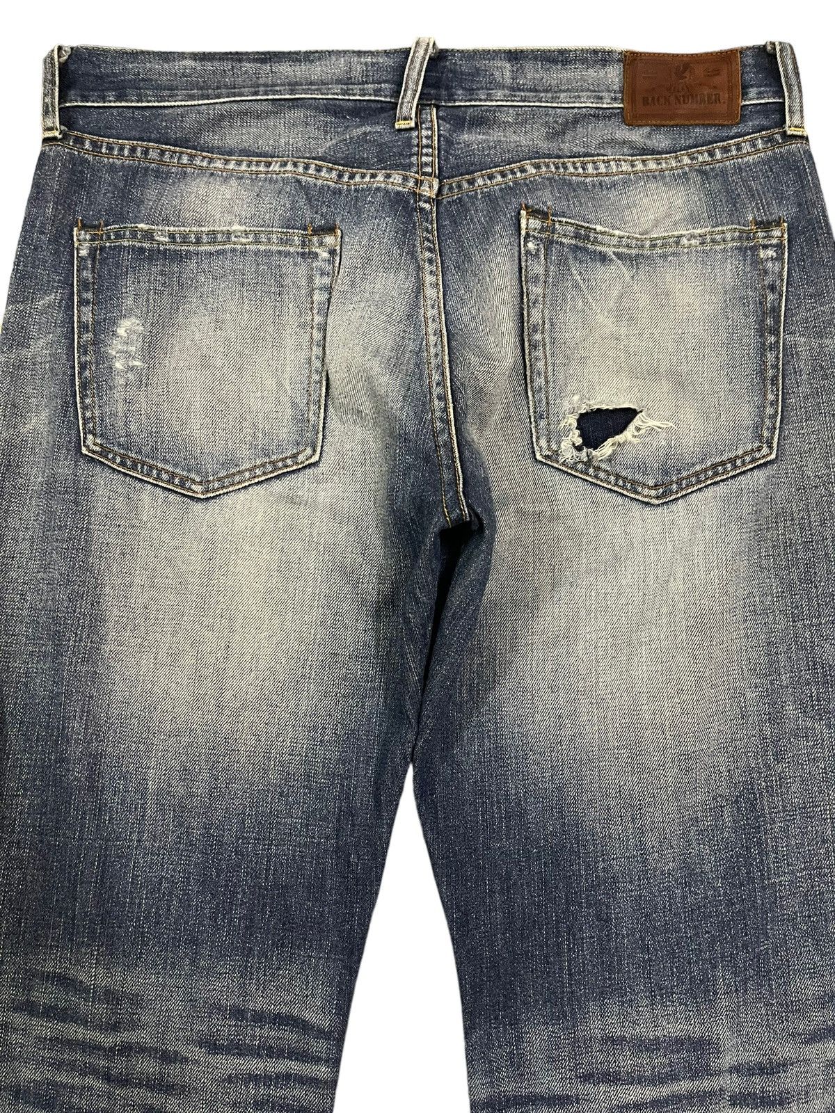 Sugar Cane Vintage Japanese Brand Blue Wash Distressed Baggy Jeans Size US 35 - 4 Thumbnail