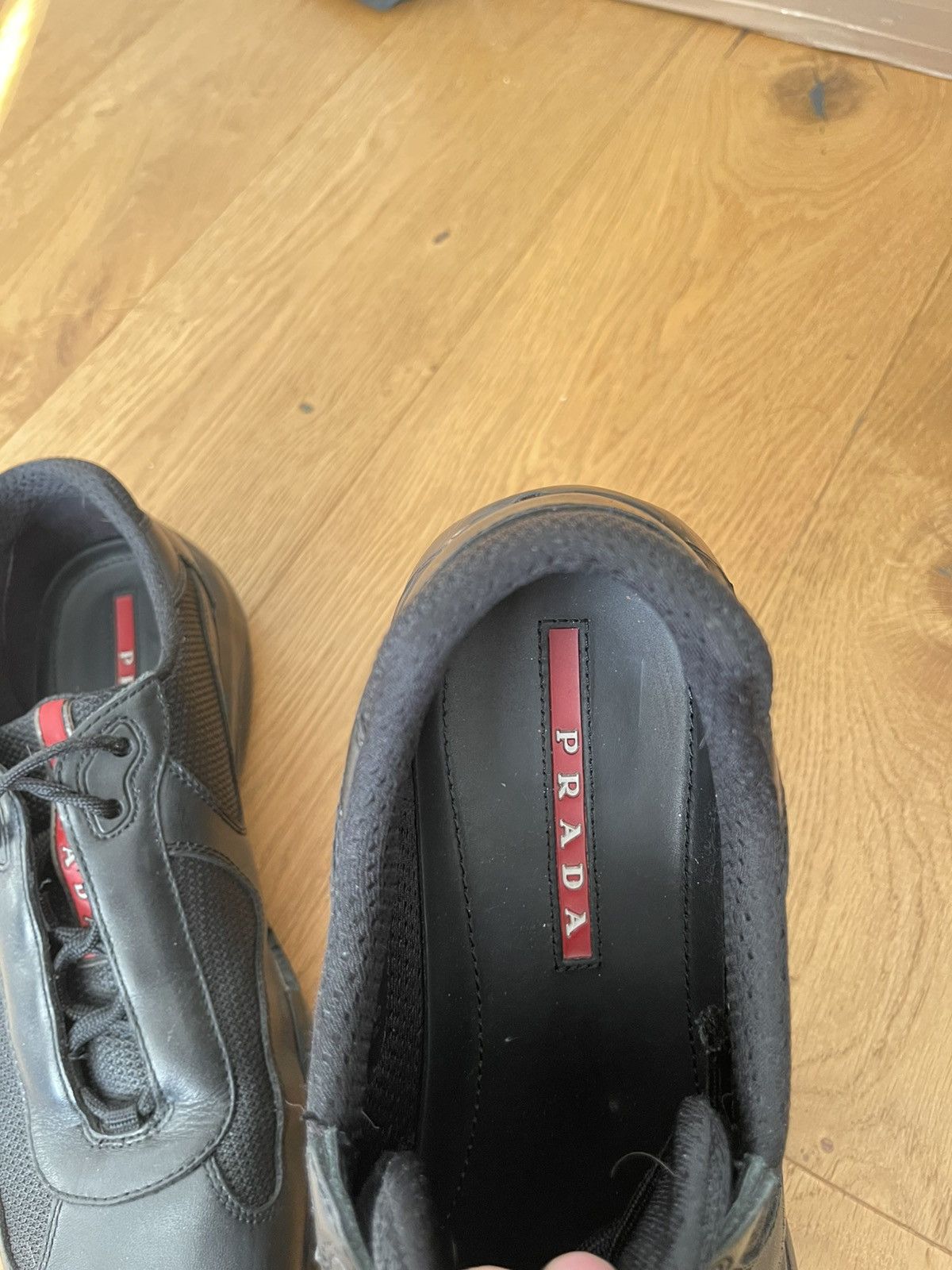 Prada Prada America’s Cup Sneakers Triple Black Leather / Mesh Size US 10.5 / EU 43-44 - 3 Thumbnail