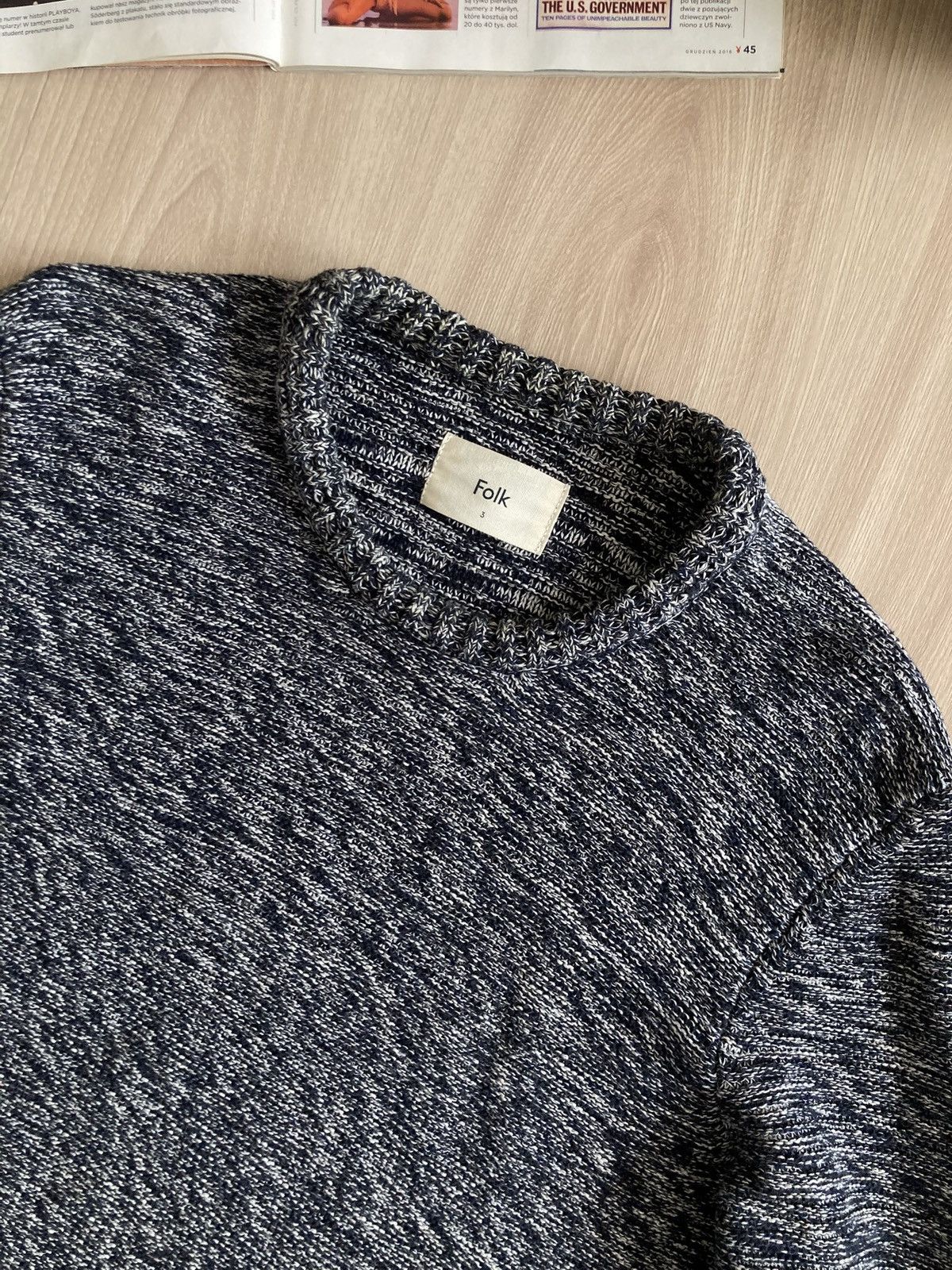 Folk Vintage Folk Mixed Yarn Knit Cotton Sweater Japanese Style Size US L / EU 52-54 / 3 - 3 Thumbnail