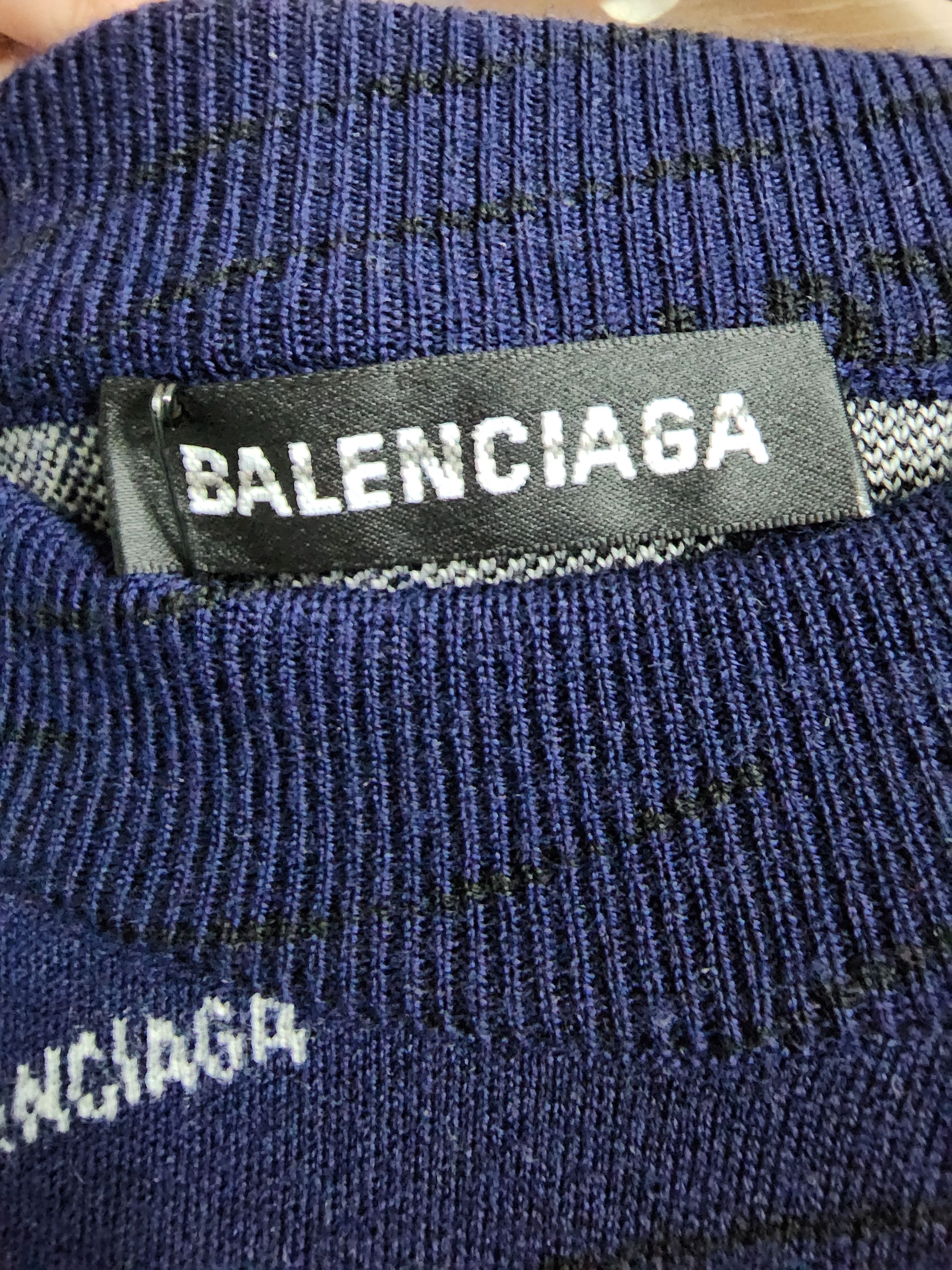 Balenciaga Multi Logo Wool Jacquard Sweater Size US L / EU 52-54 / 3 - 4 Thumbnail
