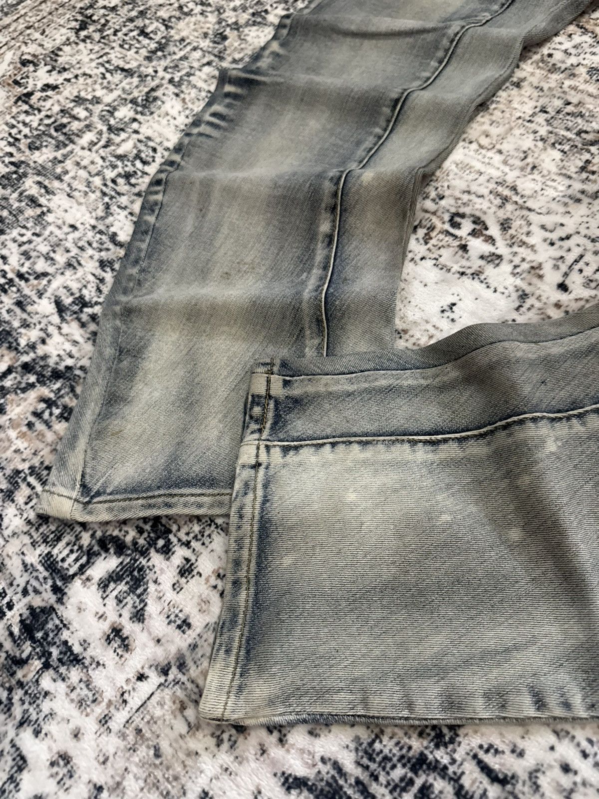 If Six Was Nine 2000s PPFM Japan Panneled Curved Leg Stacked Jeans Size US 33 - 6 Thumbnail