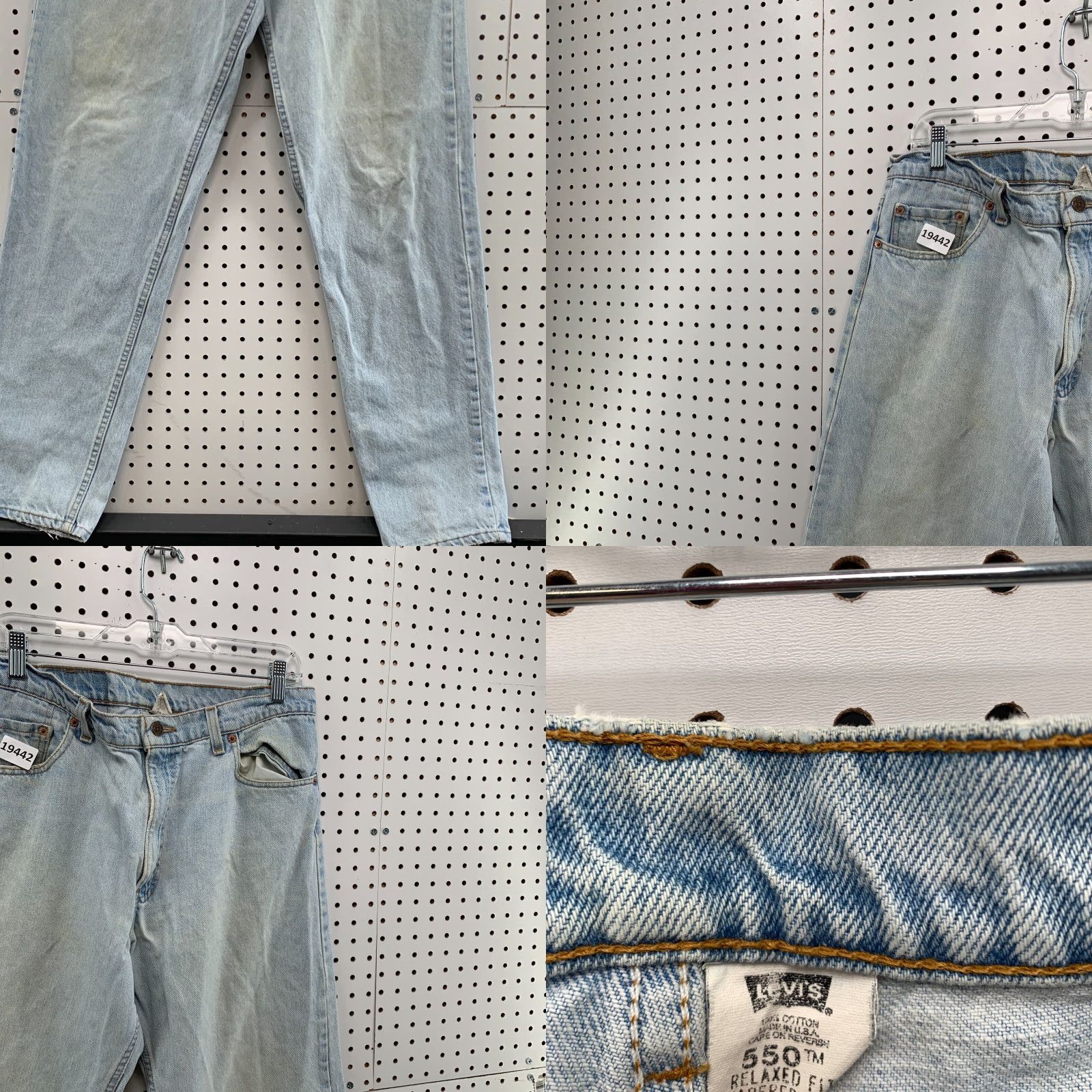 Levi's VINTAGE Levi's Jeans 550 Denims Light Wash Relaxed Fit Tapered 34x35 Men Regular Blue 90s Mens Size US 34 / EU 50 - 8 Thumbnail