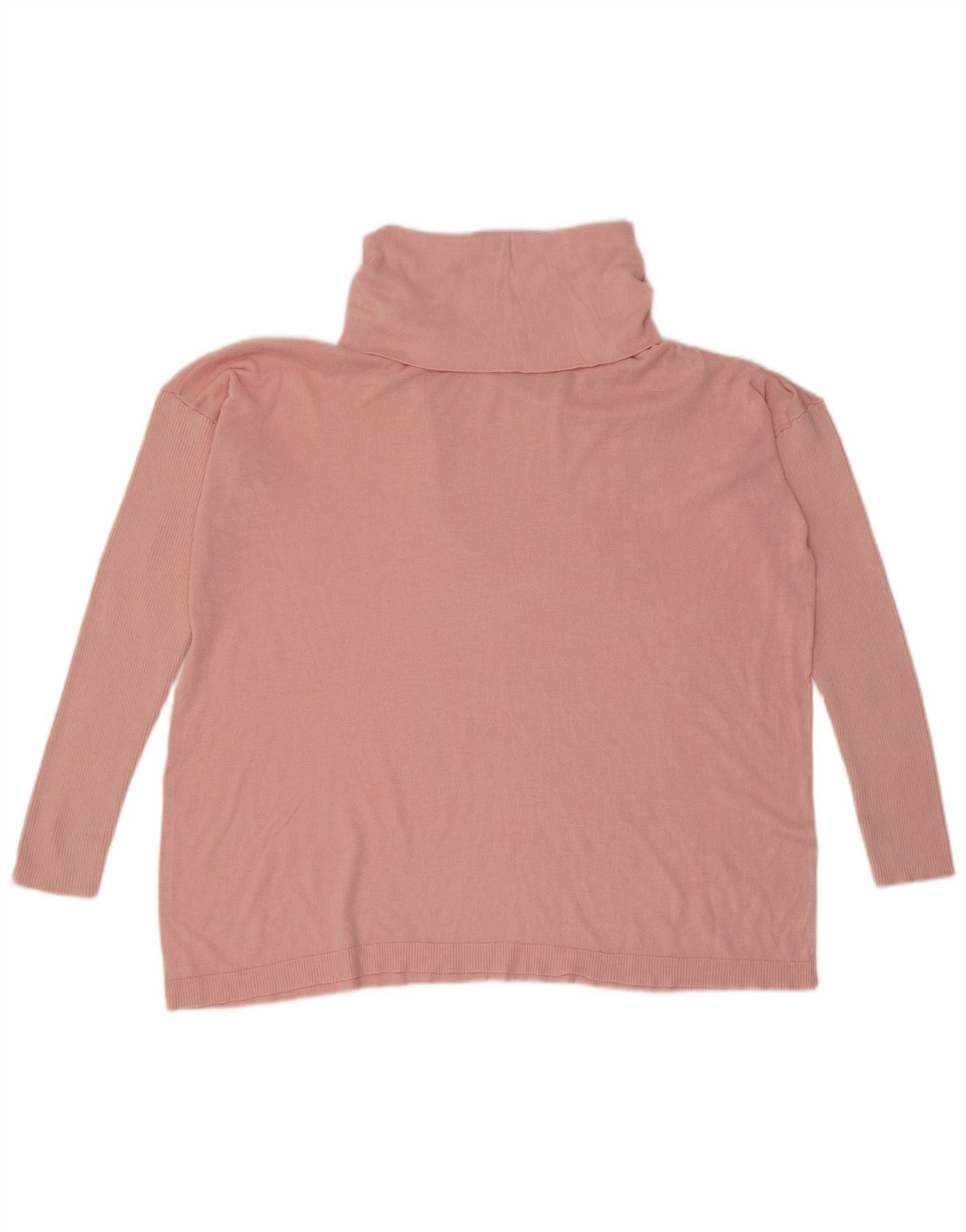 Ralph Lauren Womens Roll Neck Jumper Sweater UK 14 Medium Pink Synthetic Size XL / US 12-14 / IT 48-50 - 1 Thumbnail