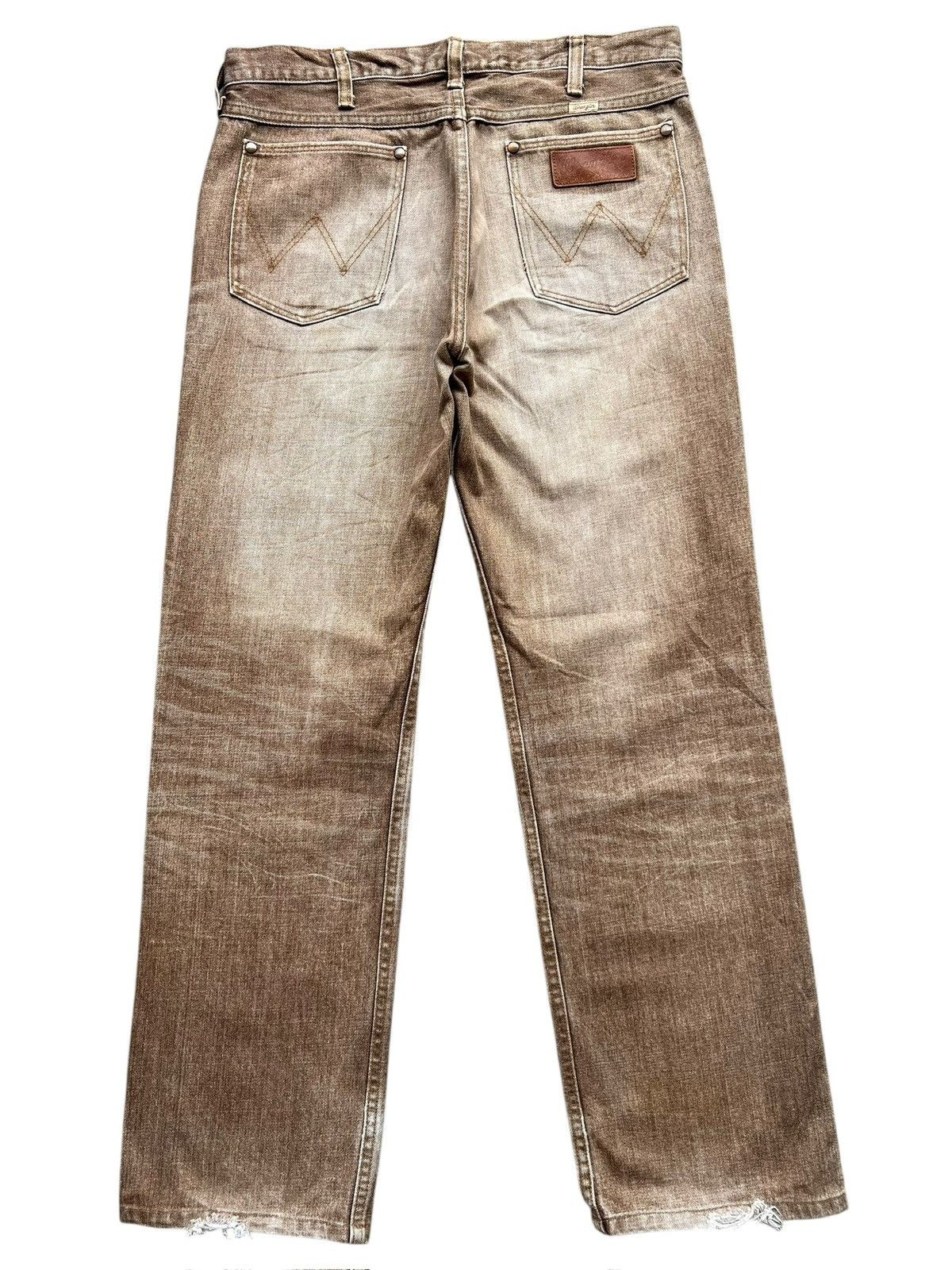 Wrangler Vintage 90s Wrangler Faded Brown Straight Denim Jeans 33x31 Size US 33 - 3 Thumbnail