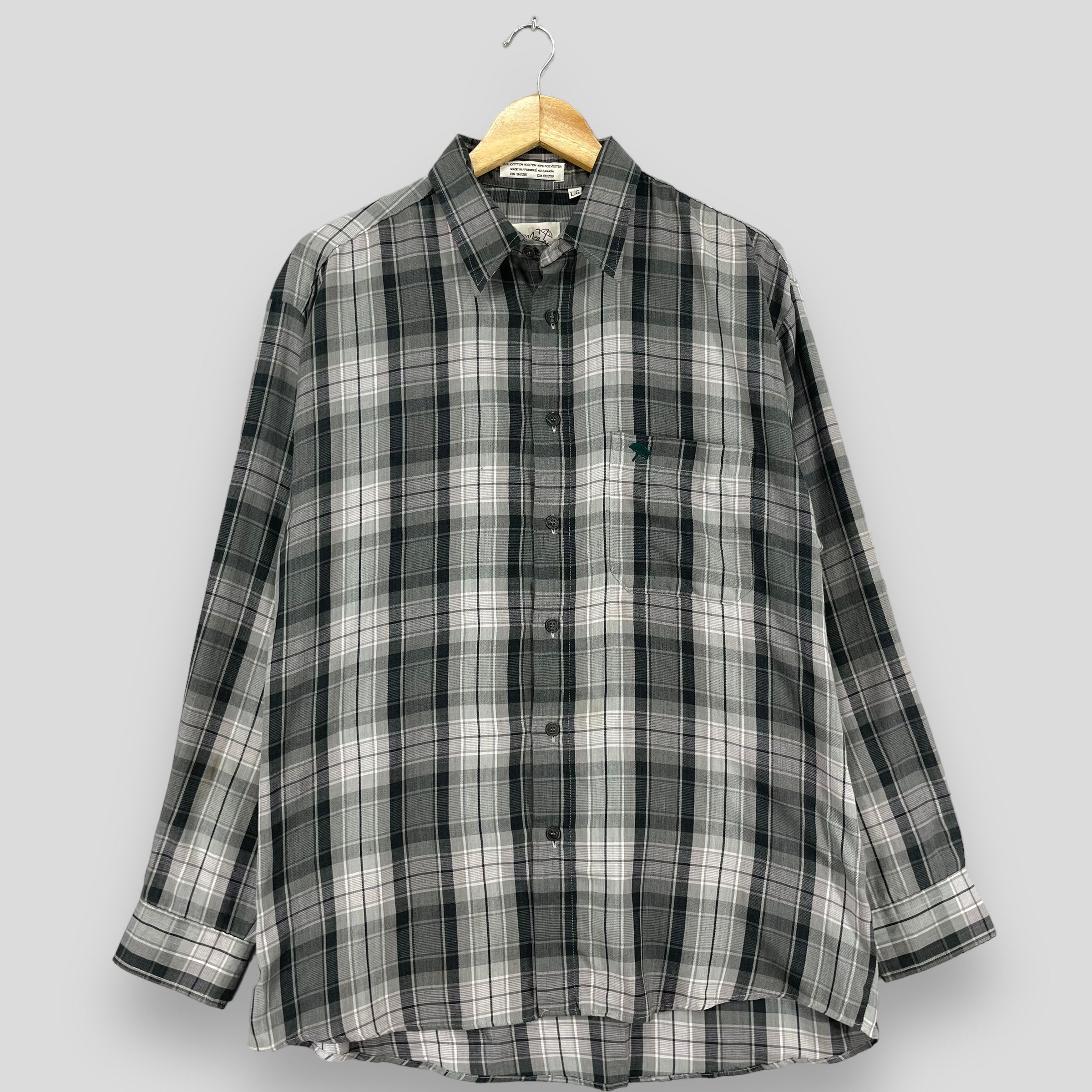 Vintage 90s Plaid Checkered Shadow Flannel Button Up Shirt