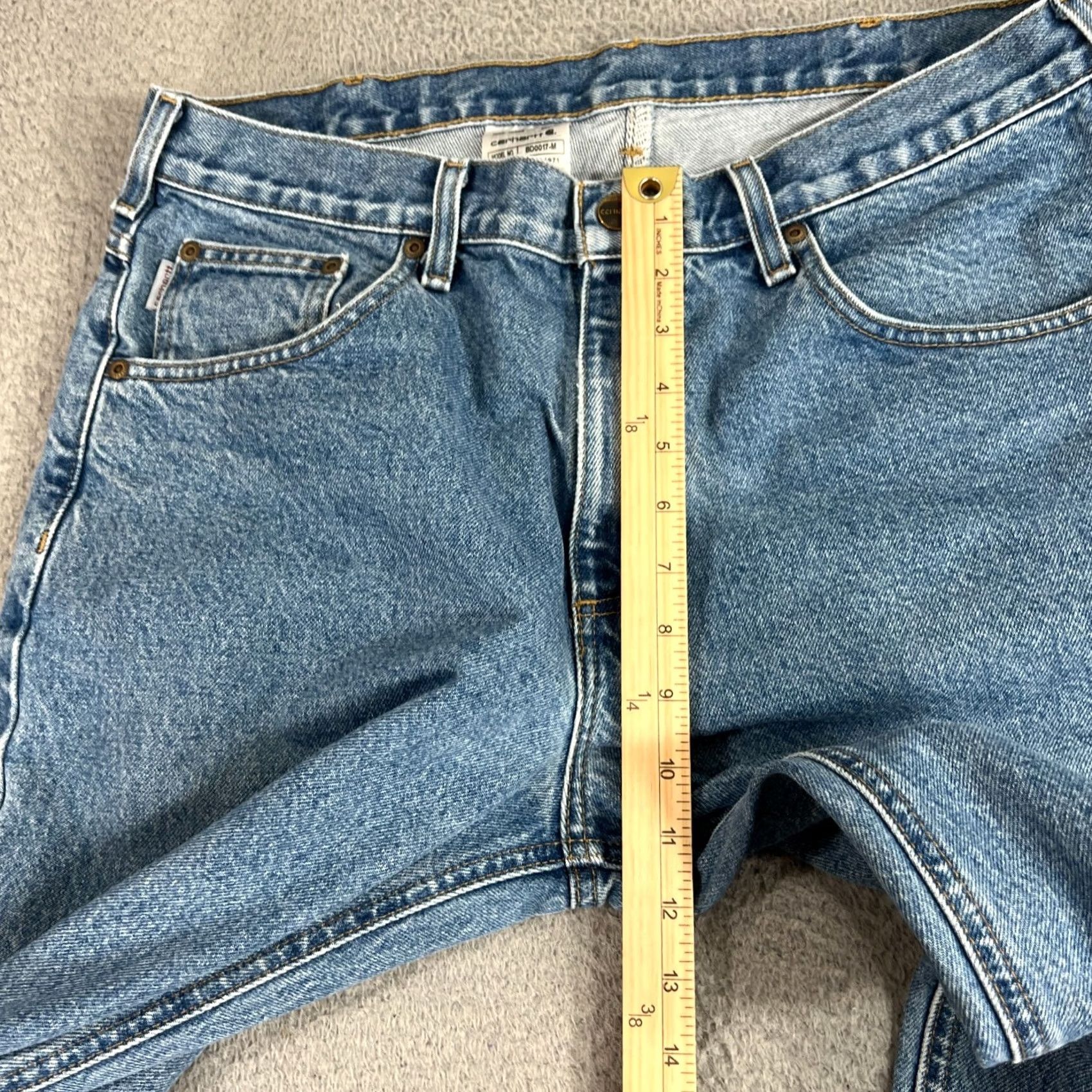 Carhartt VINTAGE Carhartt Jeans Mens 36x28 Blue Relaxed Fit Straight Denim Workwear B17-DST Size US 36 / EU 52 - 4 Thumbnail