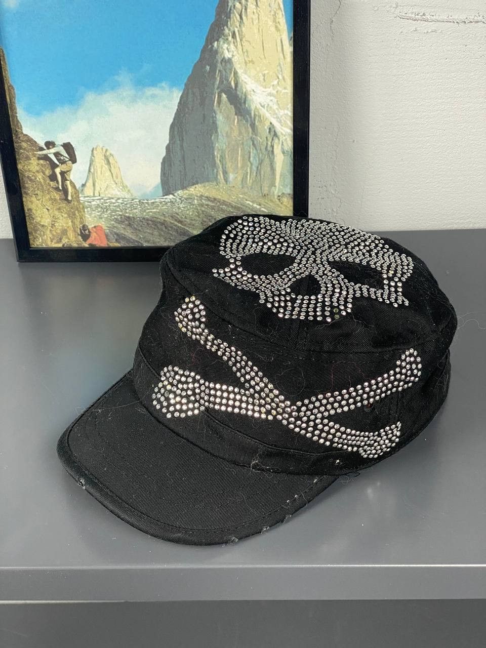 Japanese Brand Undercover Style Scull Pillbox Hat Cap Rhinestone Size ONE SIZE - 2 Thumbnail