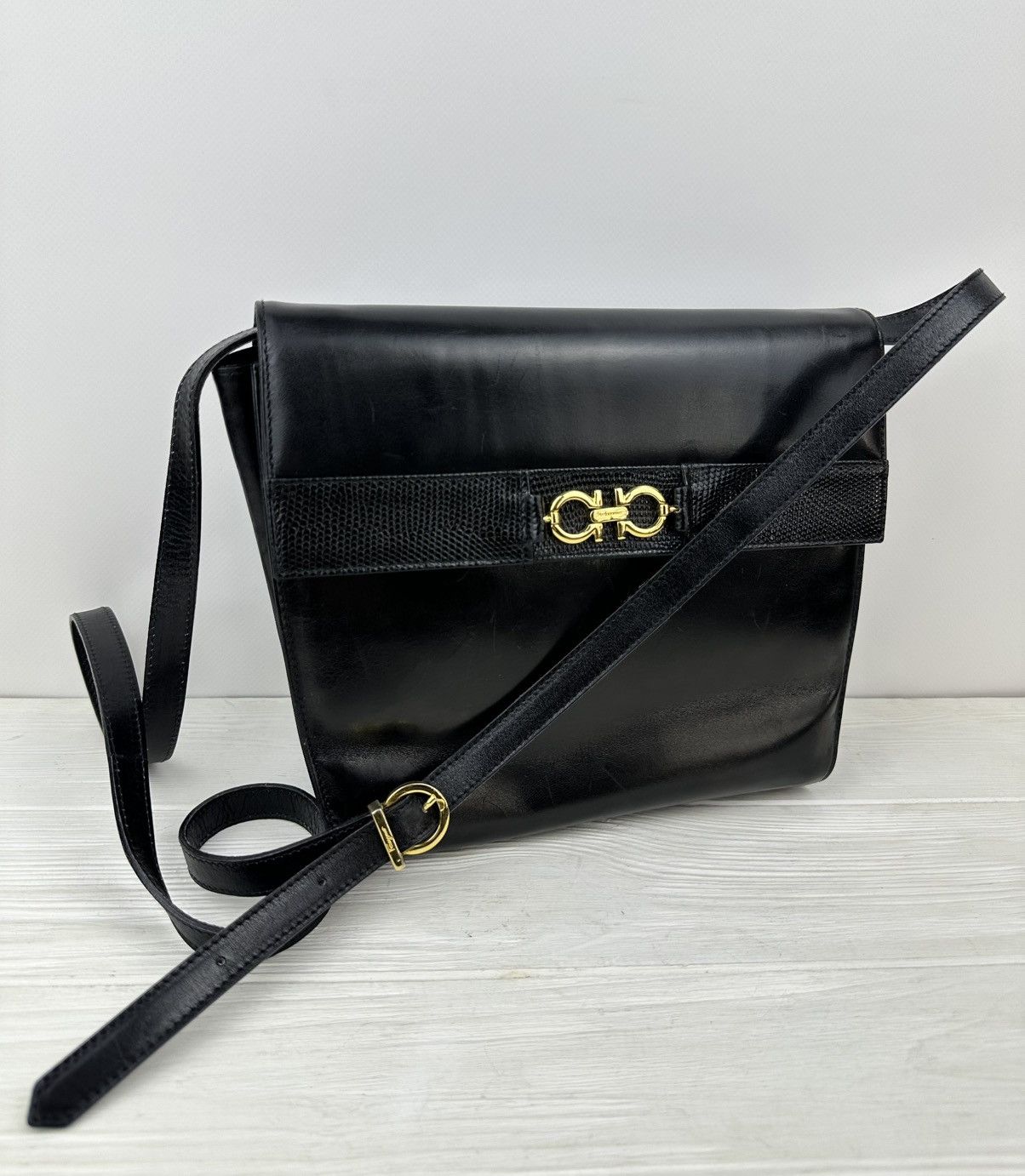 Salvatore Ferragamo × Vintage Salvatore Ferragamo GANCINI Logo Leather Shoulder Bag Women Size ONE SIZE - 2 Thumbnail