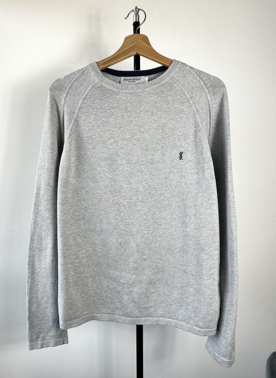 Yves Saint Laurent Vintage Yves Saint Laurent Pour Homme Raglan Knit Sweater Size US L / EU 52-54 / 3 - 1 Thumbnail