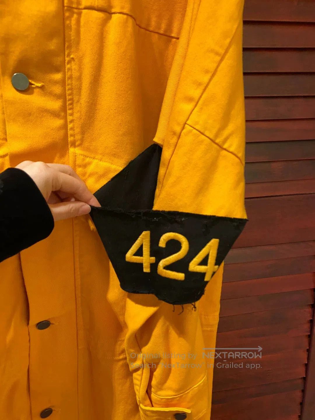 424 424 Men's Orange Long Coat. Size US S / EU 44-46 / 1 - 3 Thumbnail