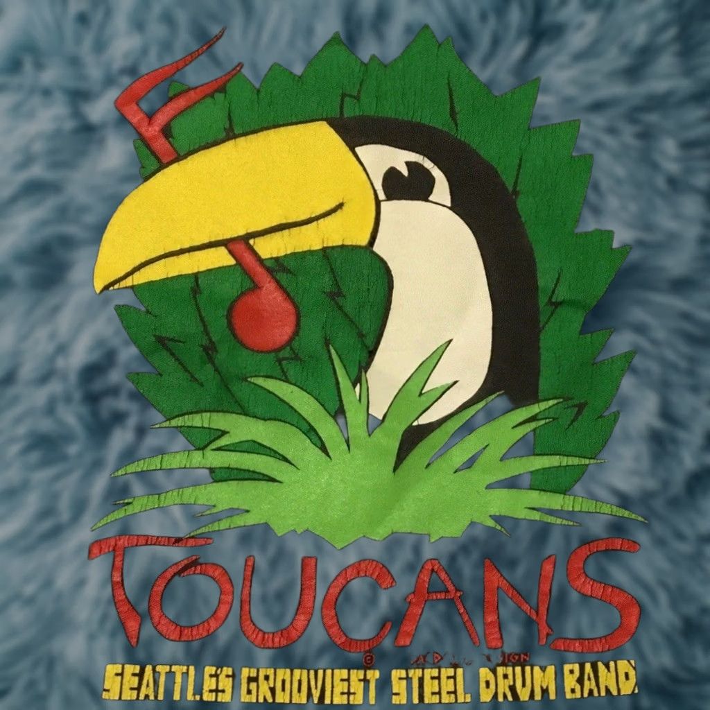 Vintage VINTAGE Toucans Steel Drum Band Shirt L Black Reggae Seattle Island Grunge 90s 80s Band Graphic Tee Mens Size US L / EU 52-54 / 3 - 1 Thumbnail