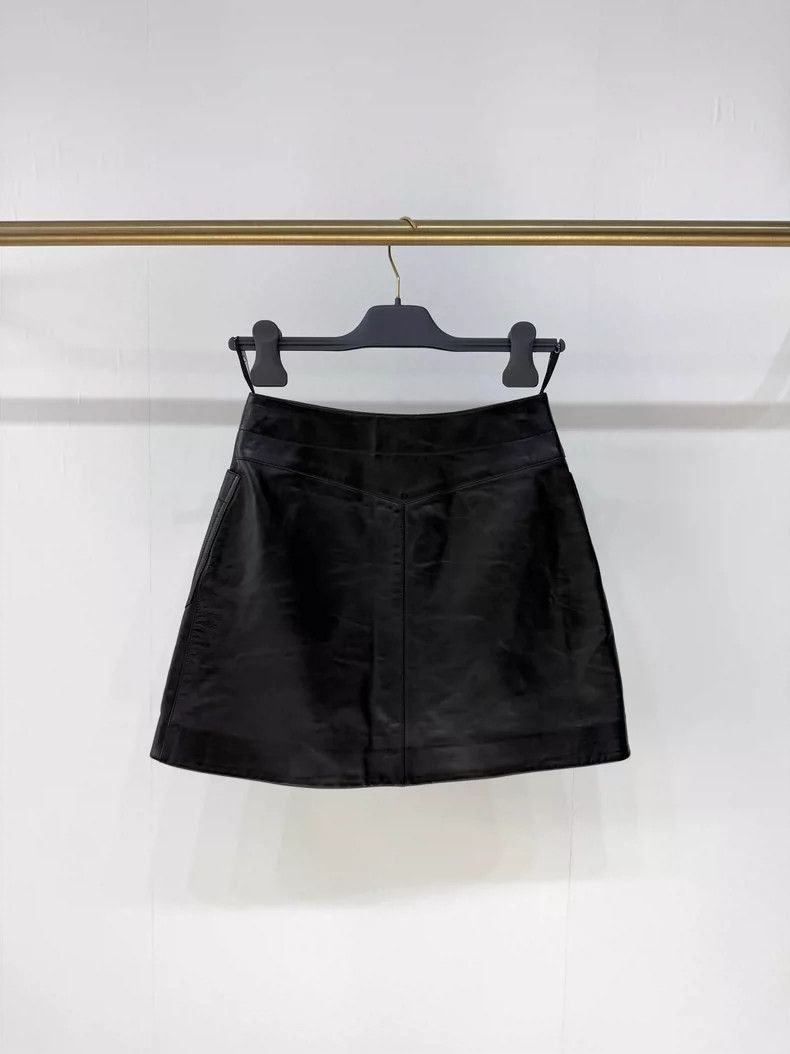 Dior New Dior Button Pocket Leather Skirt-2506 Size 33" - 2 Thumbnail