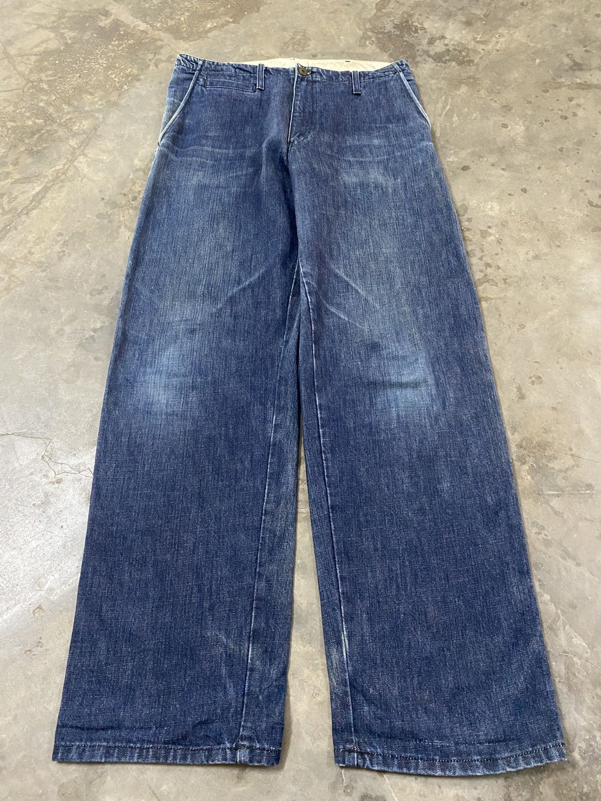 Jean × Vintage Baggy Jeans Selvedge by Cone Denim @203 Size US 32 / EU 48 - 2 Thumbnail