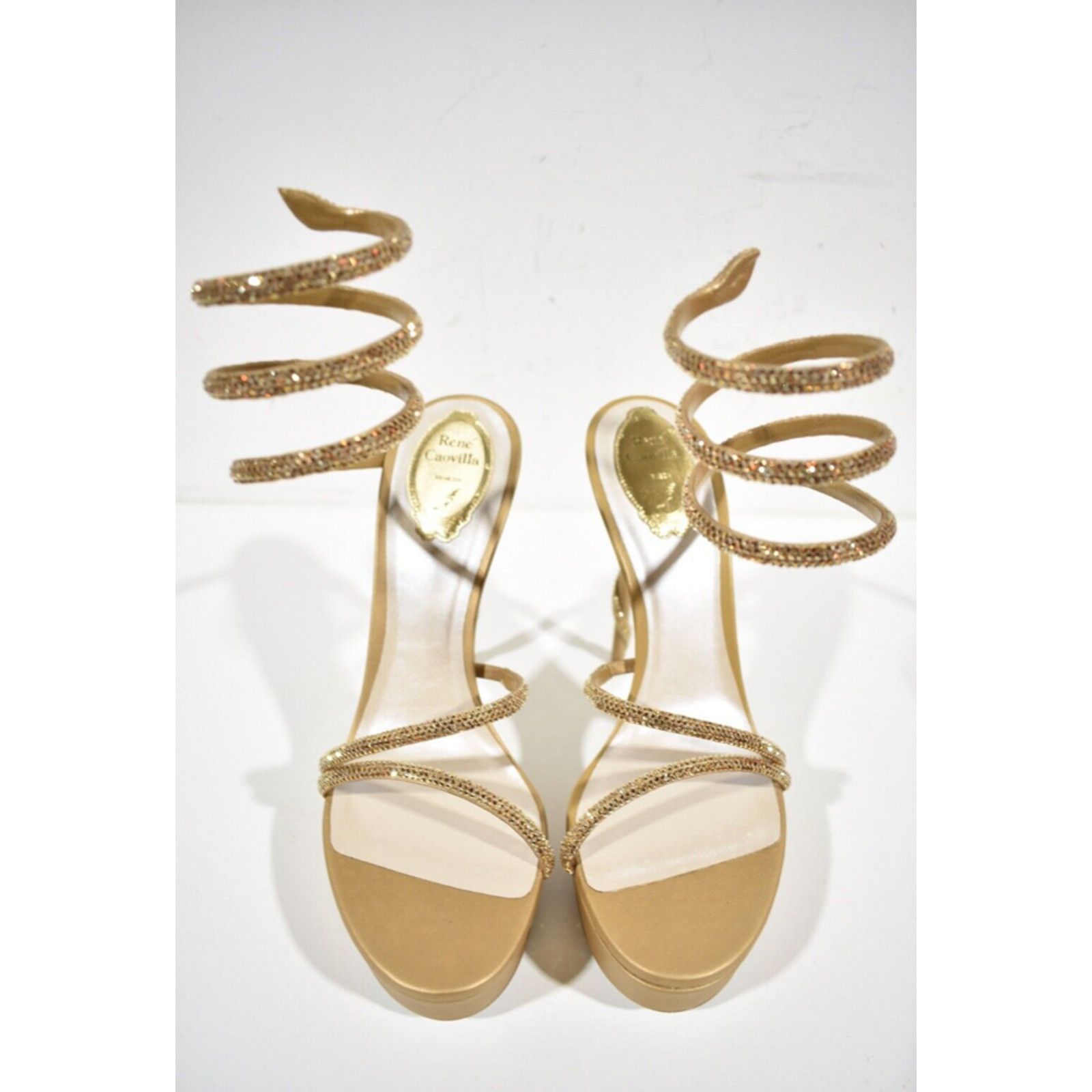 Rene Caovilla Margot 130 Crystal Platform Wrap Strap Sandal Heel Pump 41 Size US 11 / IT 41 - 7 Thumbnail