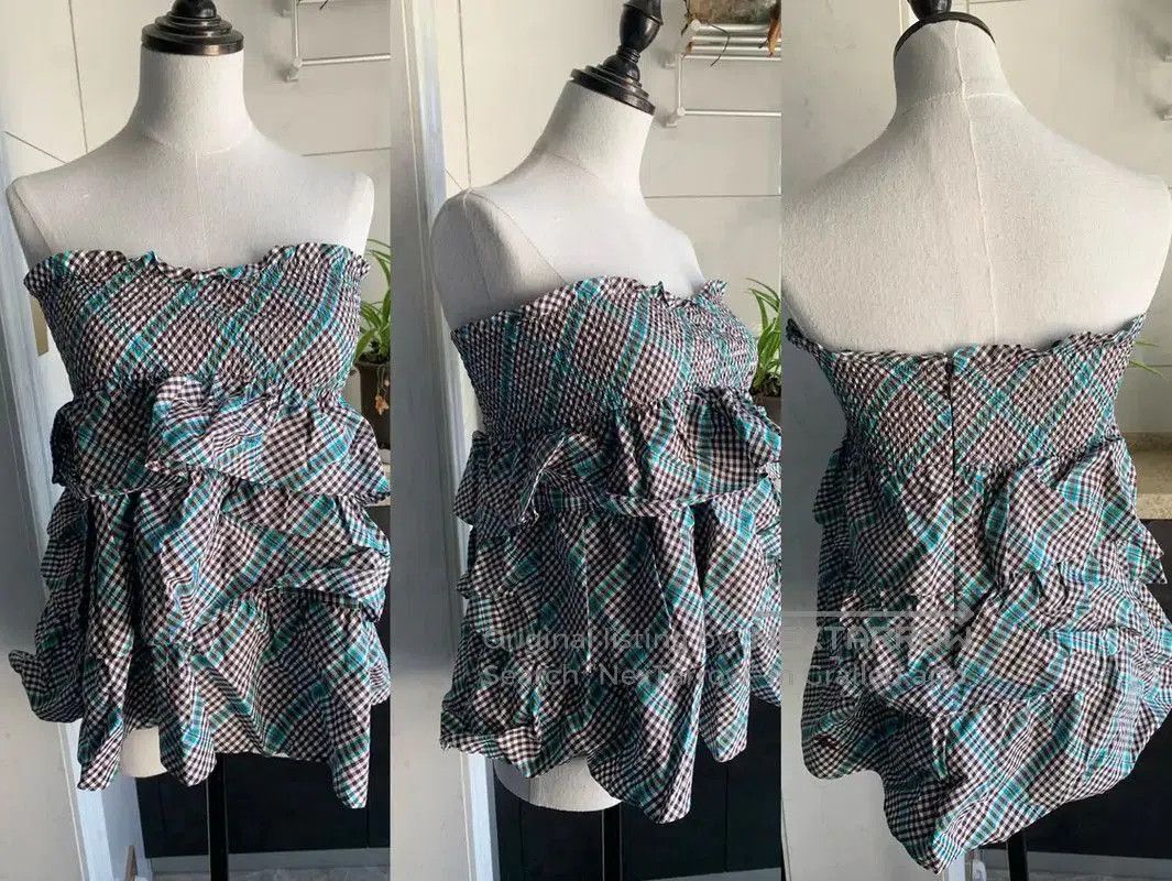 Burberry Burberry Green Cotton Off-Shoulder Top. Size M / US 6-8 / IT 42-44 - 1 Thumbnail