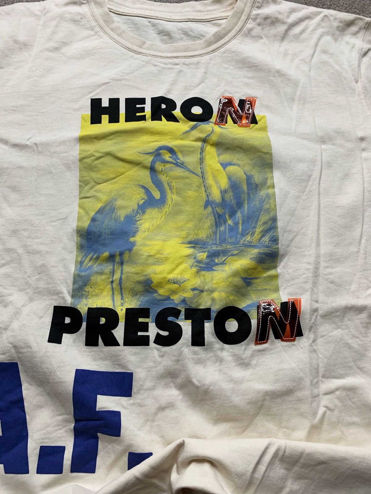Designer Heron Preston x A.F. White Graphic Tee Oversize Minimalist Size US L / EU 52-54 / 3 - 5 Thumbnail