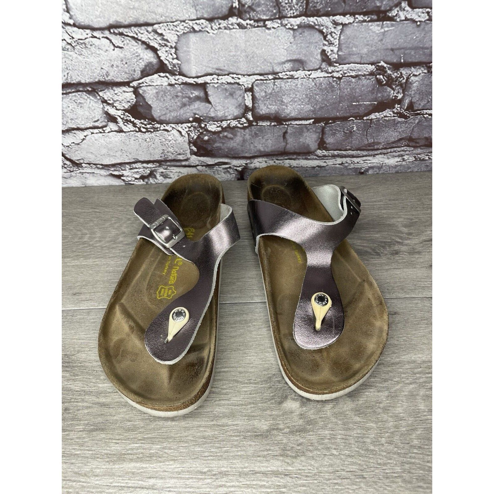 Other Real Natural Purple Metallic Leather Strap Sandals Women Sz Size US 10.5 / IT 40.5 - 2 Thumbnail