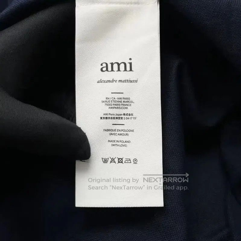 Other AMI Navy Cotton Logo Long Sleeve Shirt . Size US L / EU 52-54 / 3 - 4 Thumbnail