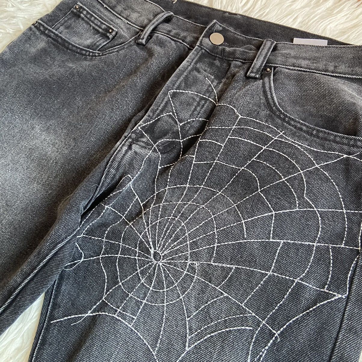 MNML 📌 Crazy MNML Spider Web Y2K Denim Jeans Size US 32 / EU 48 - 9 Thumbnail
