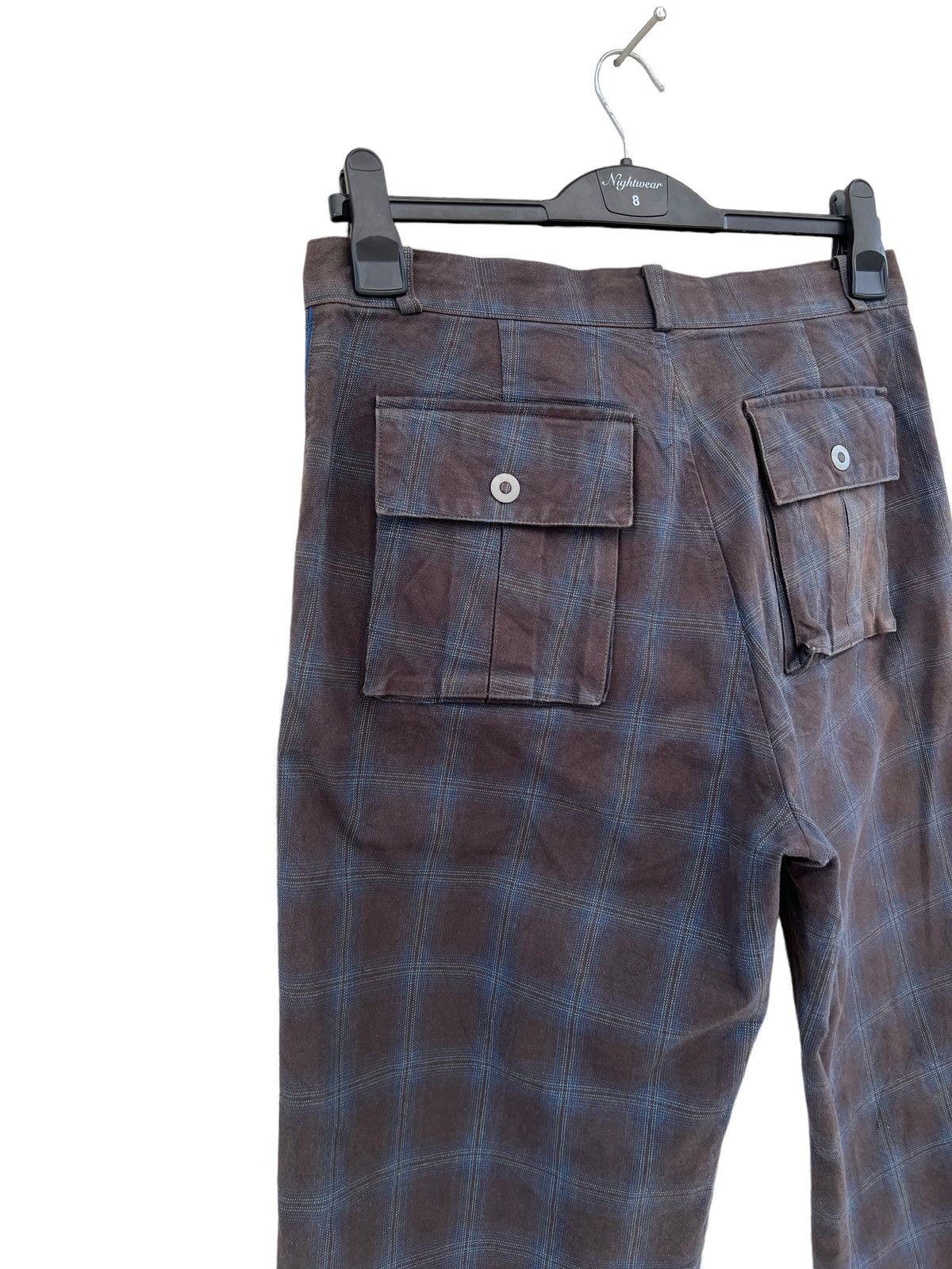 Vintage SAMPLE DESIGN WORKS Japan Shadow Plaid Cargo Trouser Pant Size US 32 / EU 48 - 15 Thumbnail