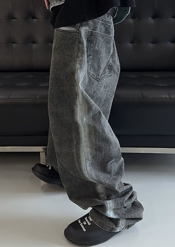 Japanese Brand × Vintage Avant garde acid wash faded baggy loose pants Size US 33 - 3 Thumbnail